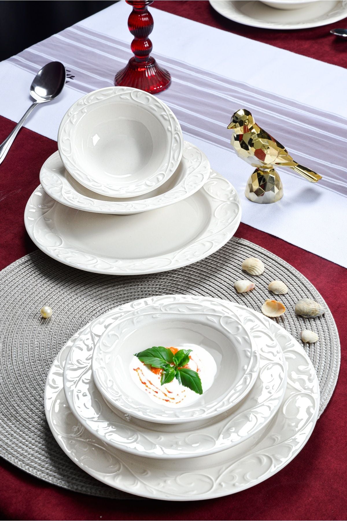 Spring 18 Piece Porcelain Dinner Set for 6 people