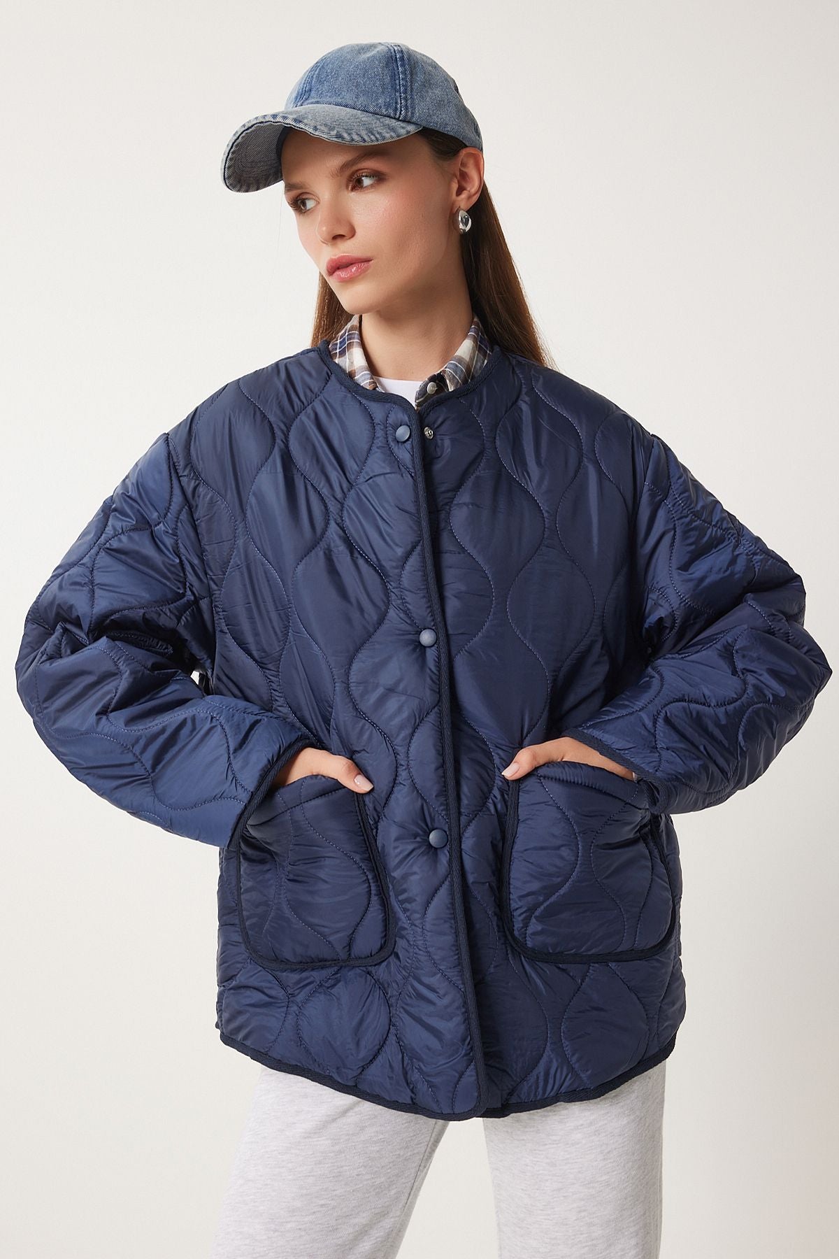 WOMEN'S NACTERE POCKET Oversize Kapitone Coat DZ00098