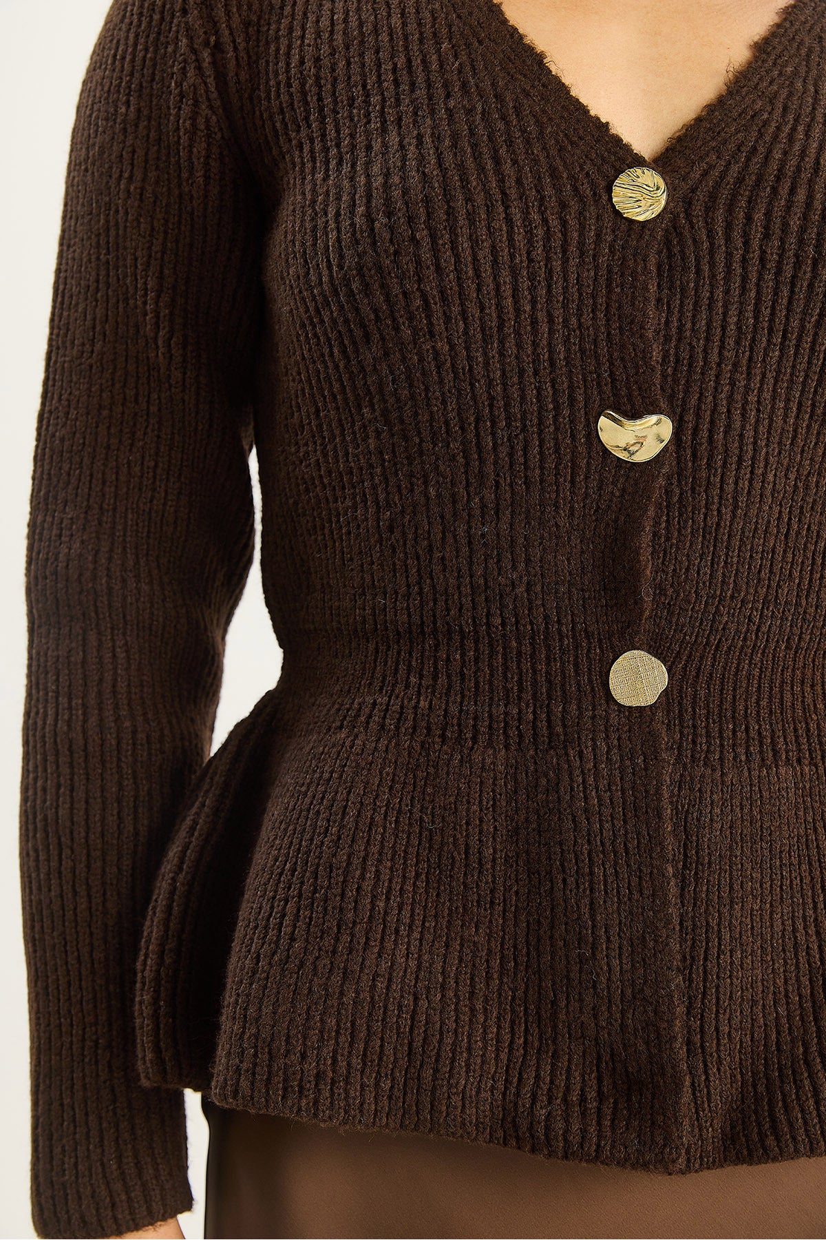 Women's 3-Button, Waist-Fit, Pleated Cardigan TH251065 60283715