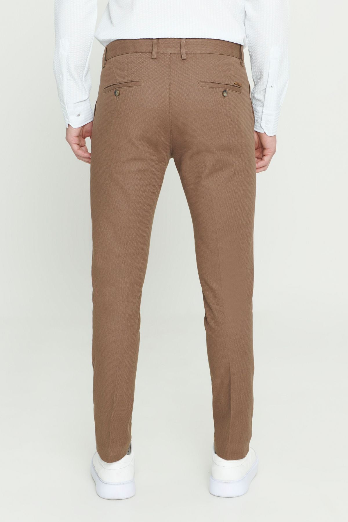 Men's Camel Slim Fit Narrow Cut Amelor Flexible Casual Pants