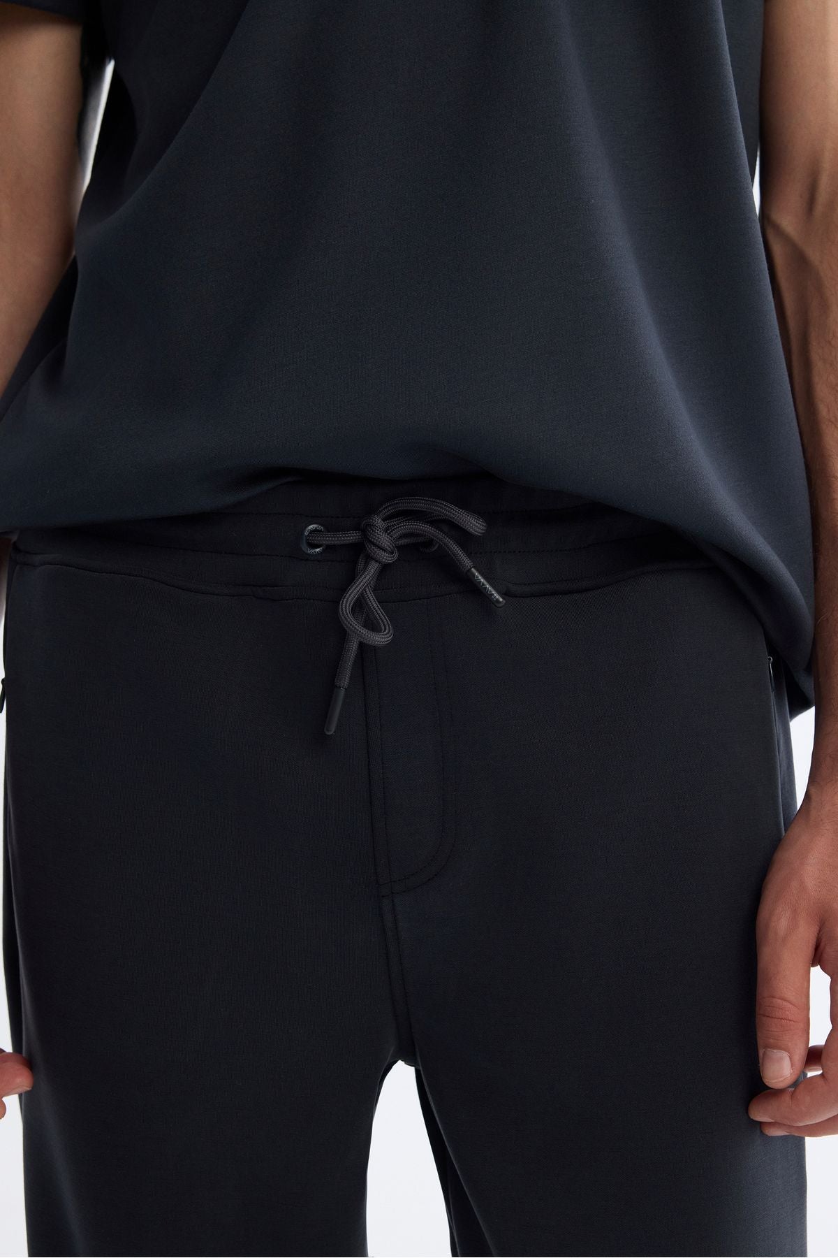 Men's anthracite waist elastan tracksuits with rubber elasttan six A42y3417