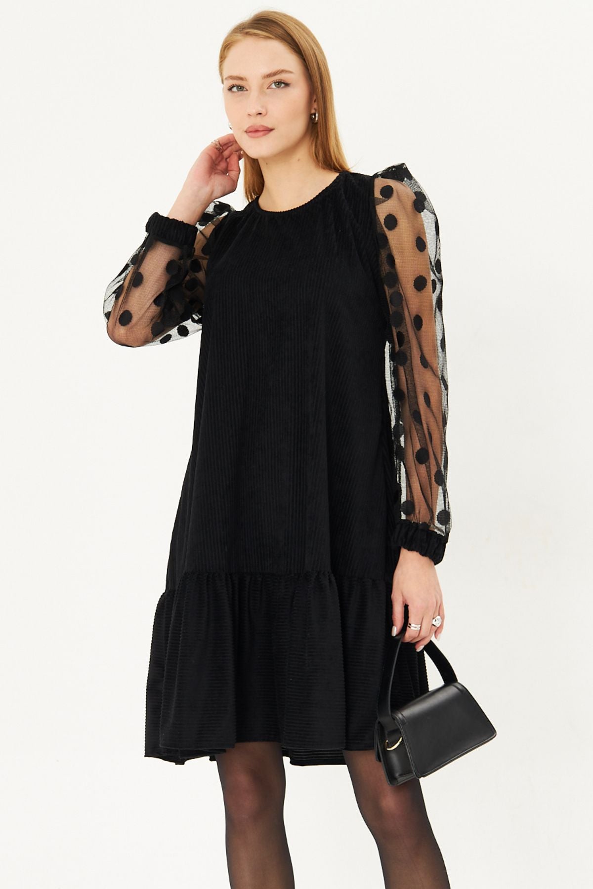 Female black arm tulle six firfirli dress ARM-20K001110