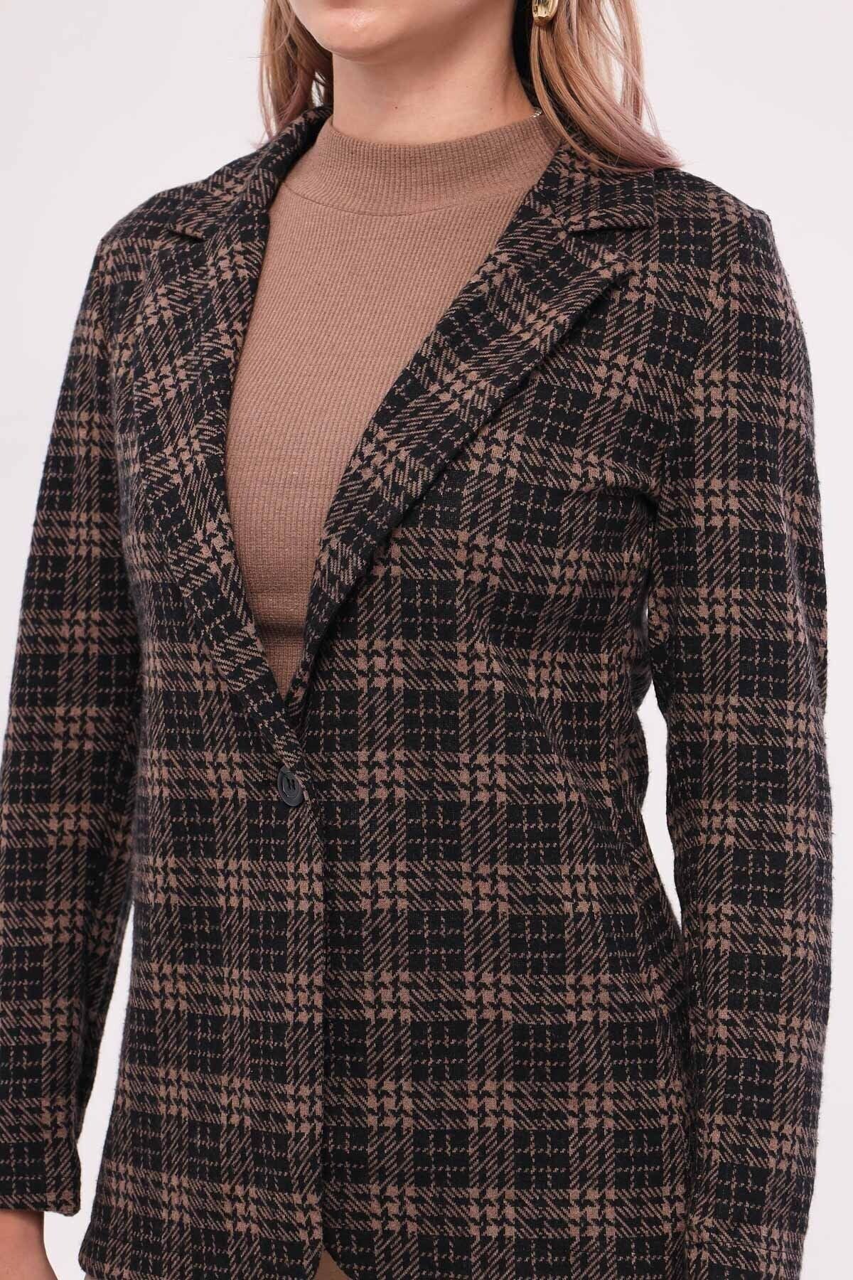 Female mink Single button Eco-Jacket ARM-19K001131