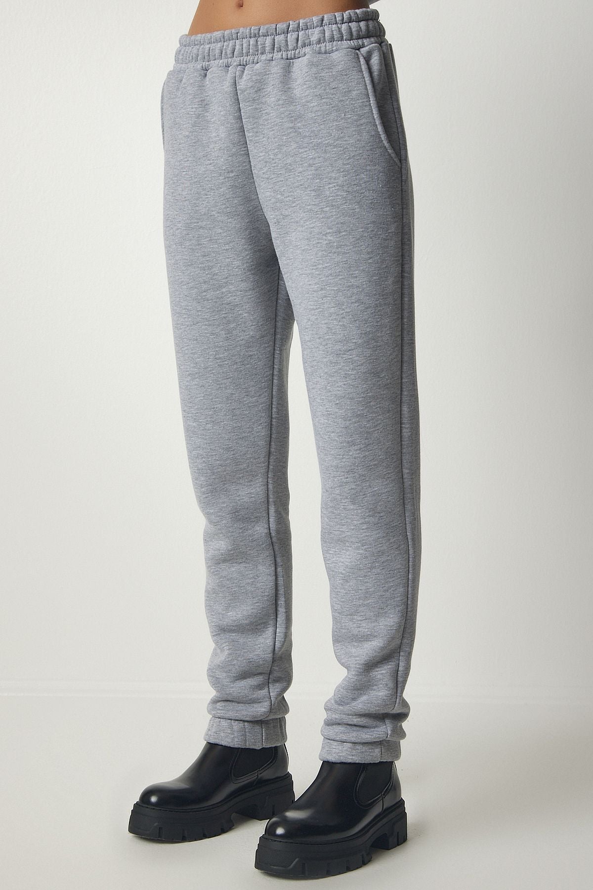 Female Gray Melanj Hooded Polar Tracksuit Set DD00762