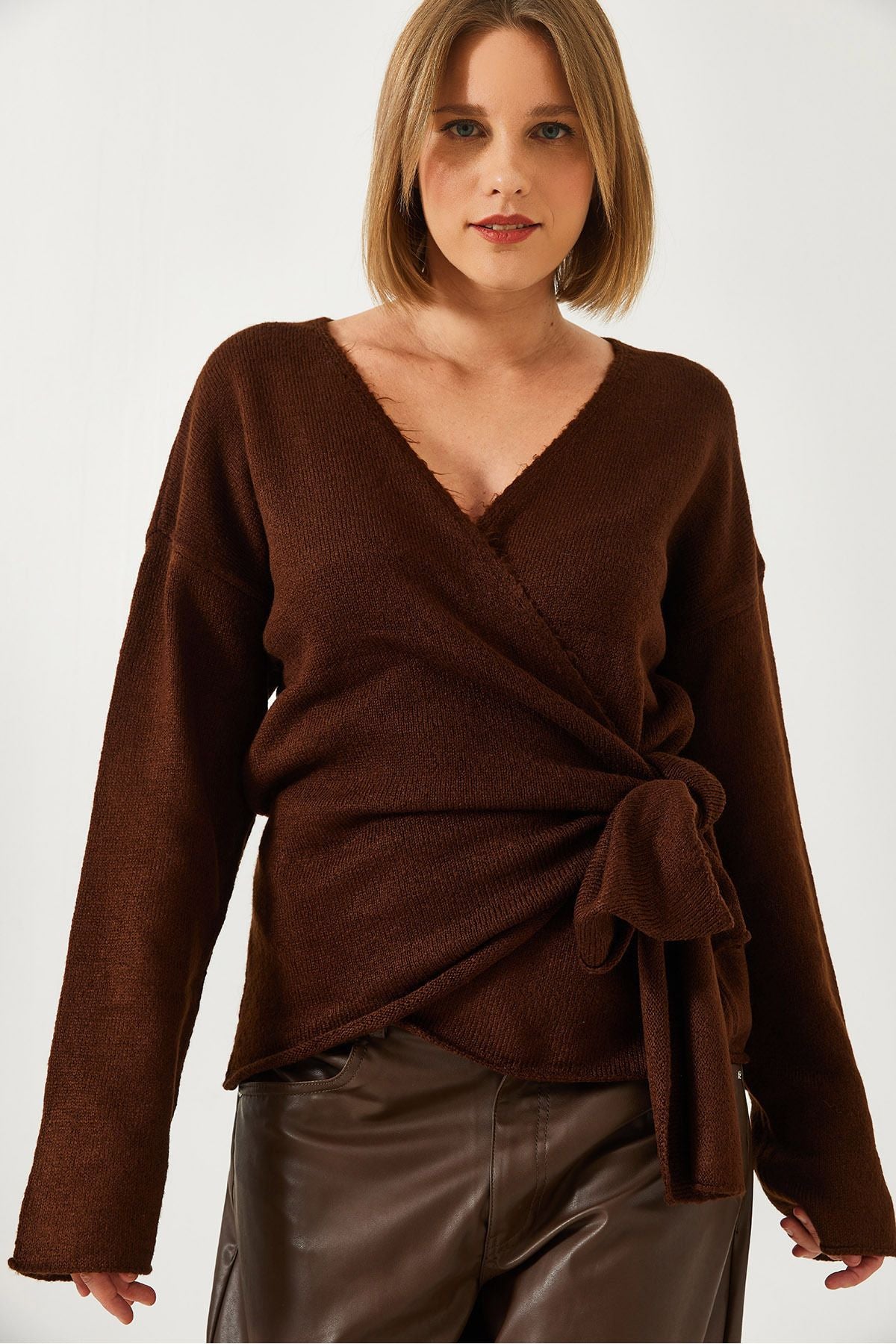 Women's side connecting knitwear sweater 241162 60261077