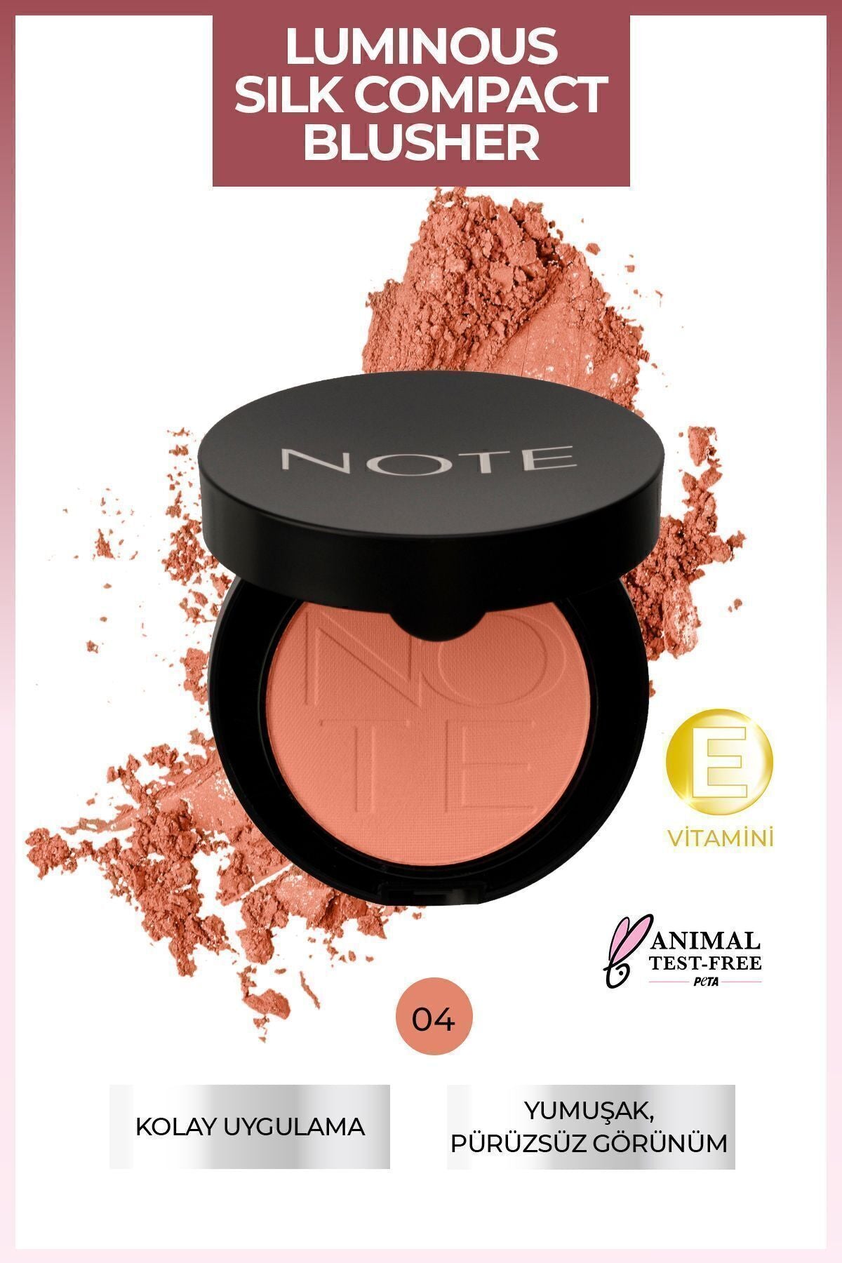 Luminous Silk Compact Blusher Toz Allık - 04 Soft Peach