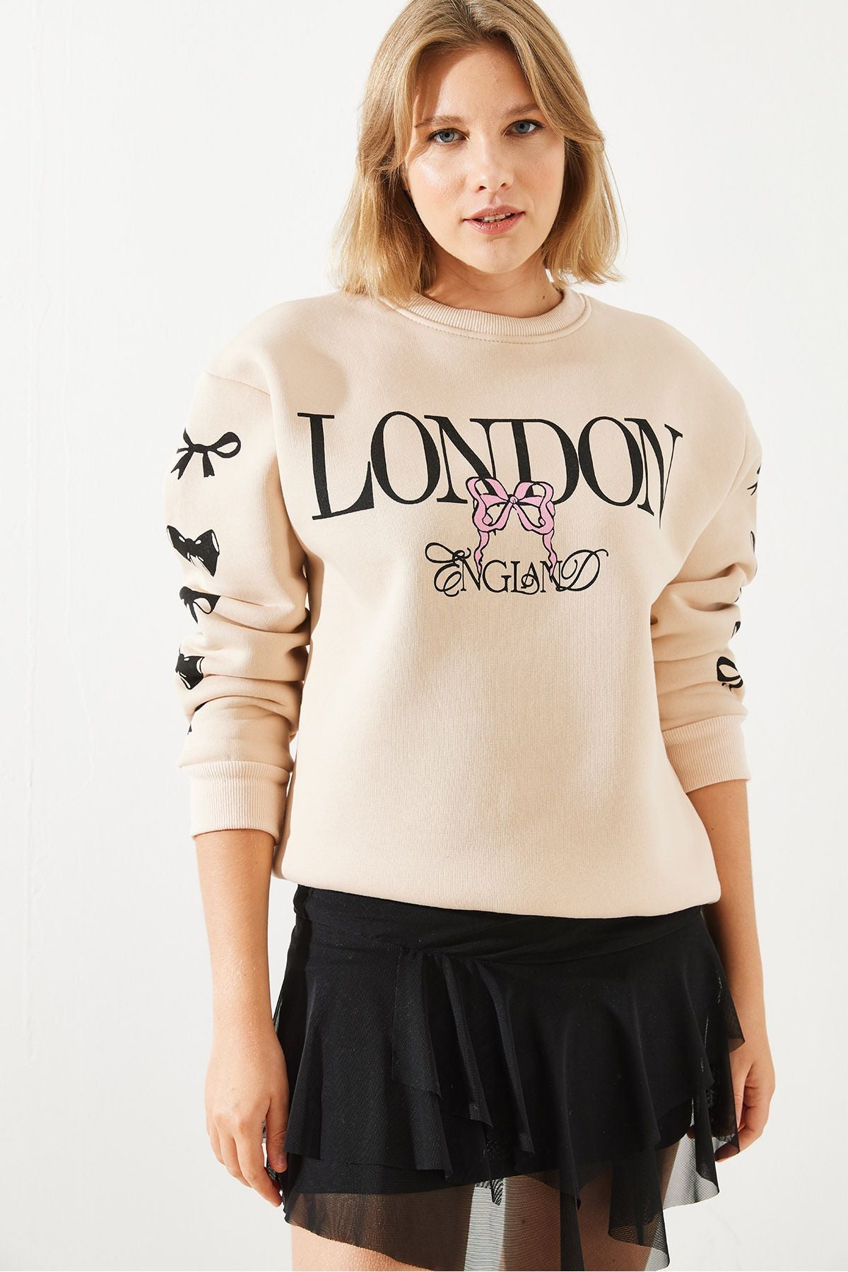 WOMEN'S THREE YEAR -SHARDON London Life Graphic Printed Sweatshirt MBHS004 60601004