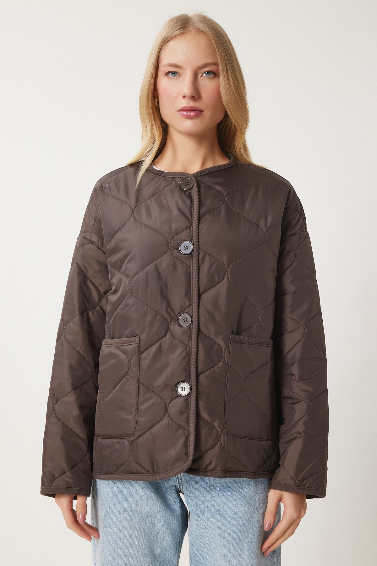 Women's Dark Brown Wide Cepone Jacket FN03395