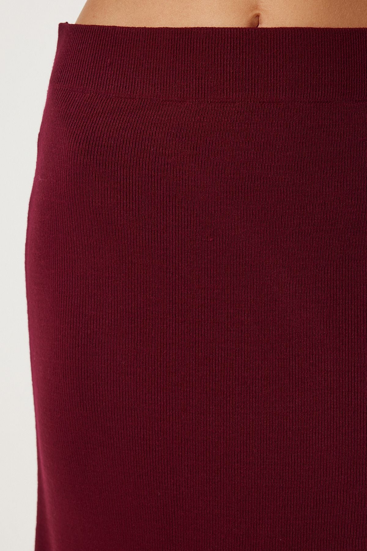 Female Bordeaux Polo Yaka knitwear cardigan skirt set PF00090