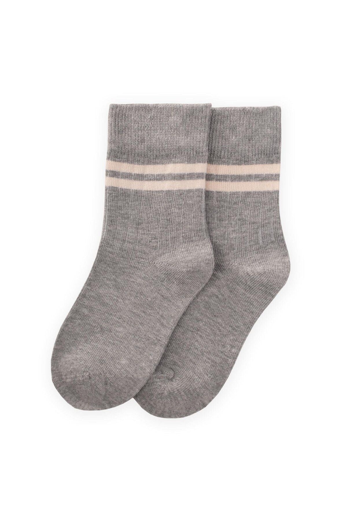 Raw striped socket 3-8 age gray melange