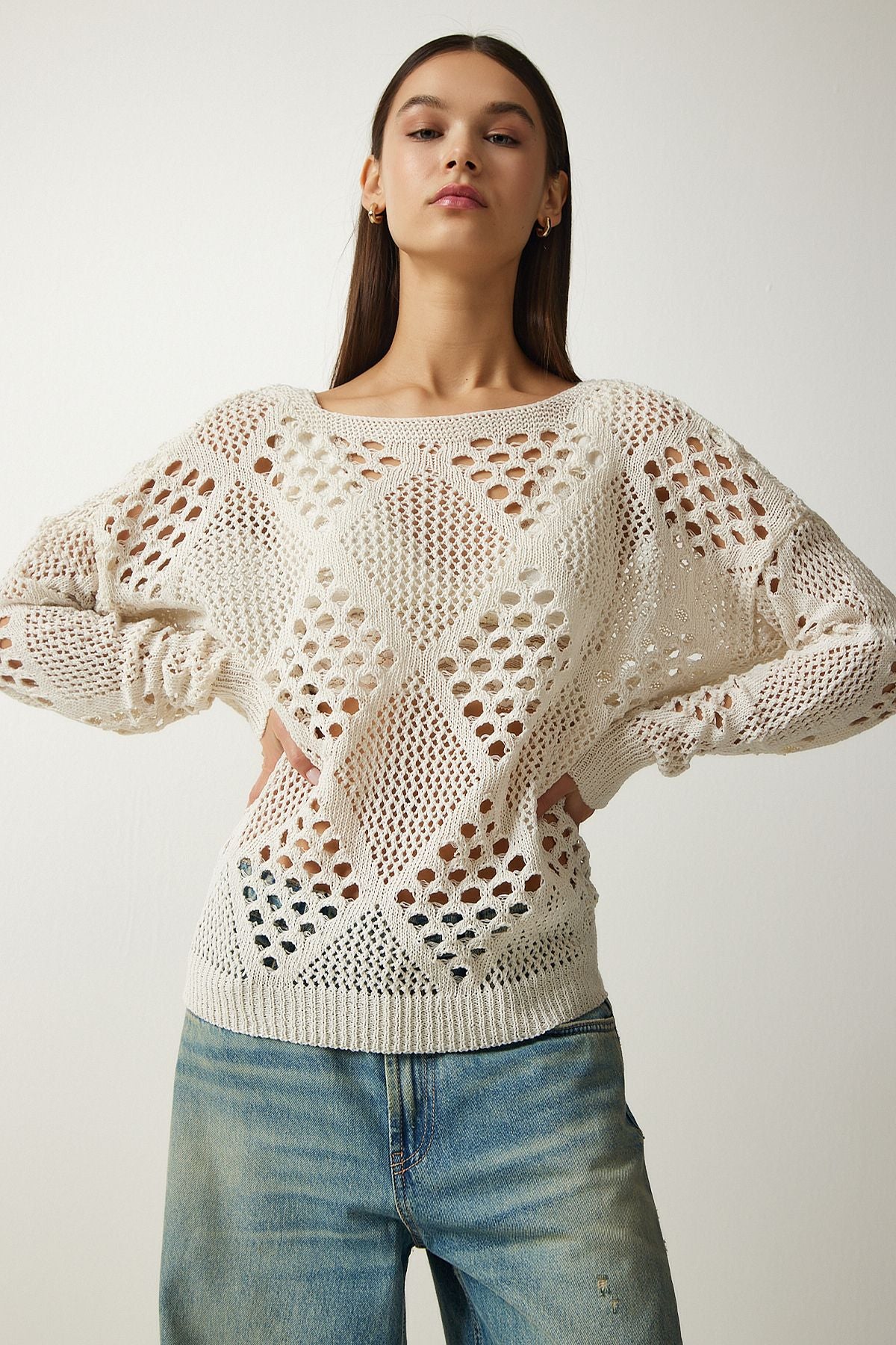 WOMEN ECRU OPTION KNOWING Sweater EW00006