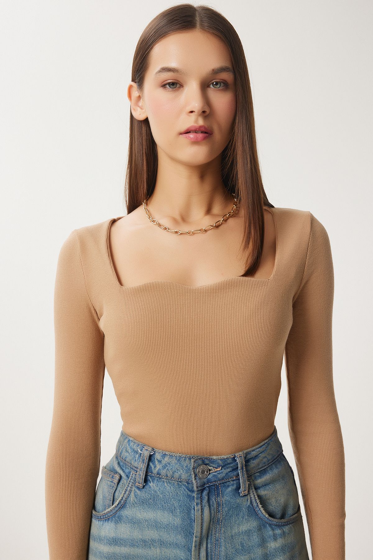 Female Biscuits Heart Collar Vumor Knitting Blouse GT00100