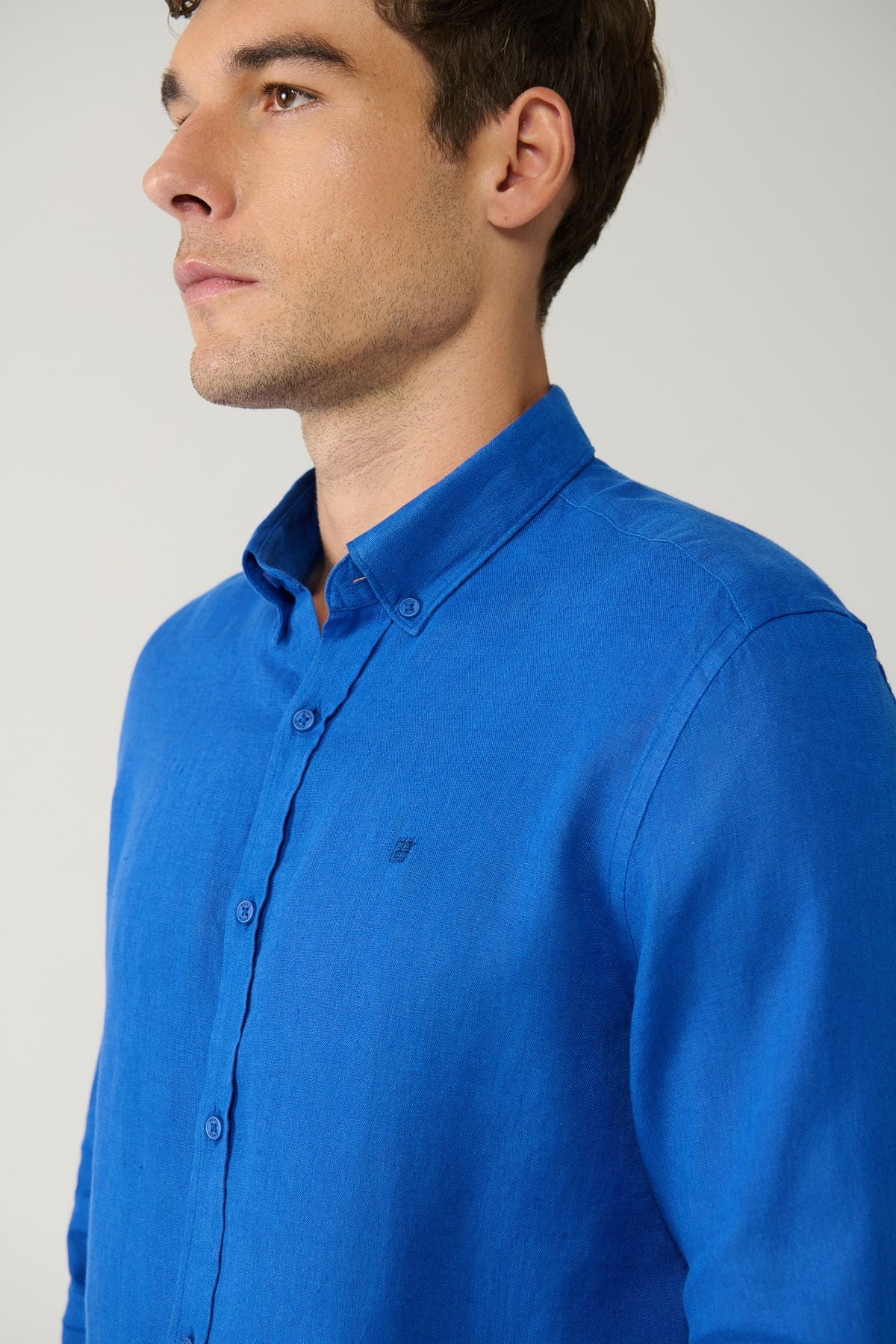 Male Saks 100 %Linen buttoned collar shirt B002191