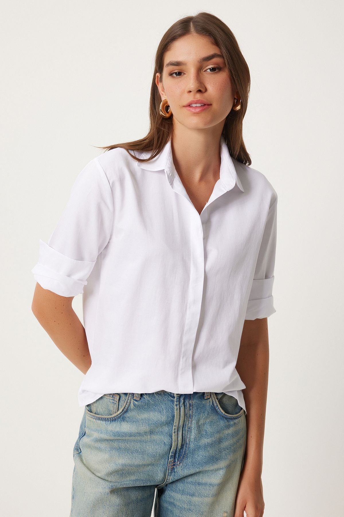 Woman White Basic Shirt FN03260