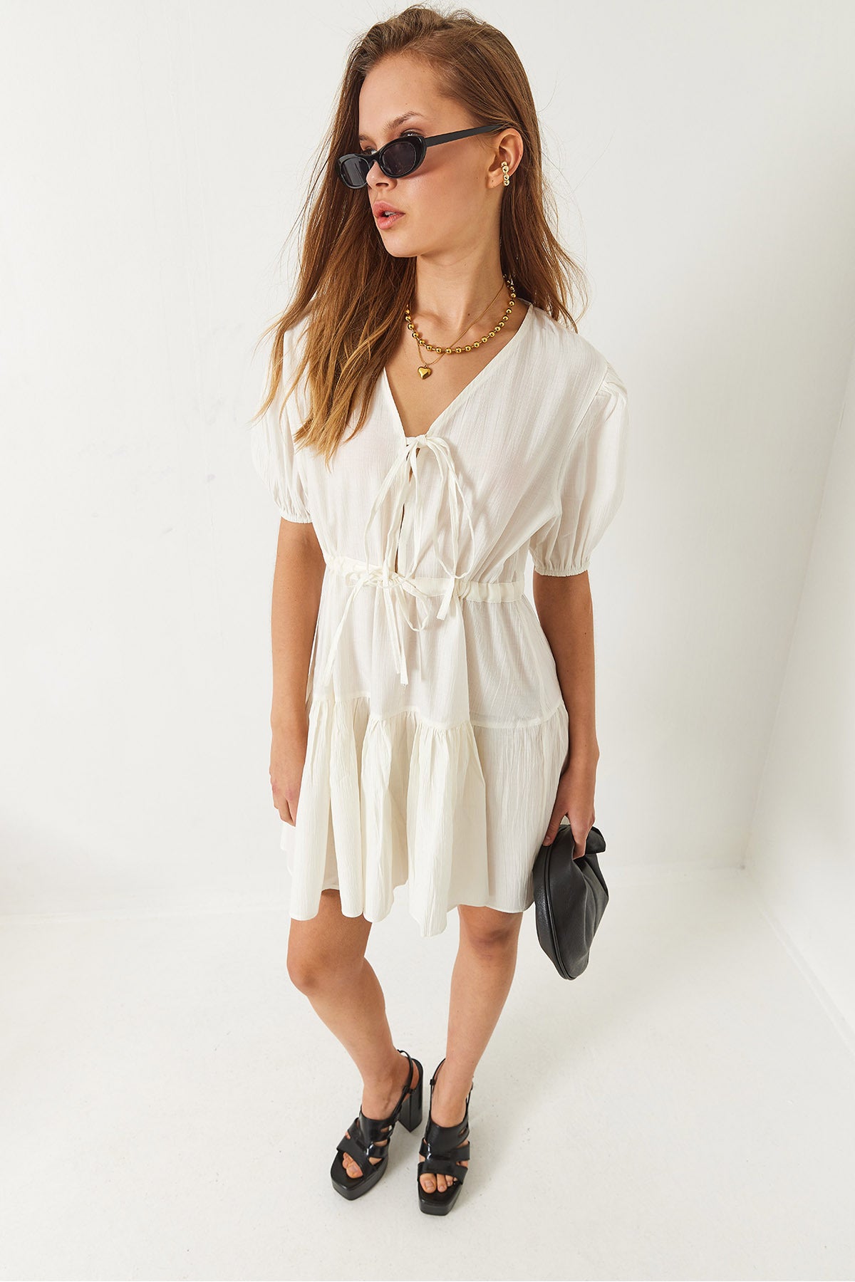 Women's V-Neck Front Lace Tamara Mini Dress 60261483