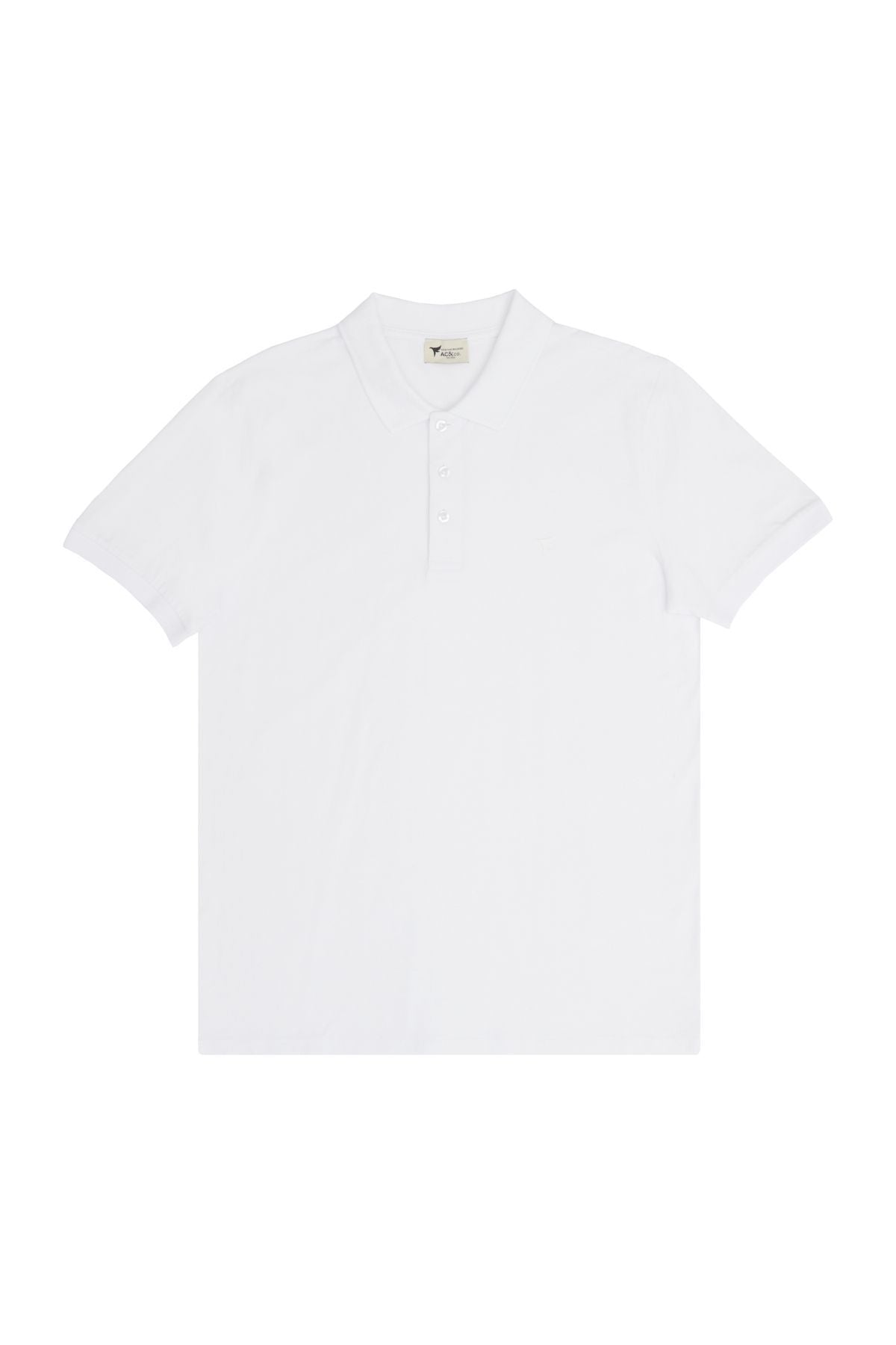 100 %Organic Cotton Men's White Slim Fit Night Cut Polo Yaka T -shirt