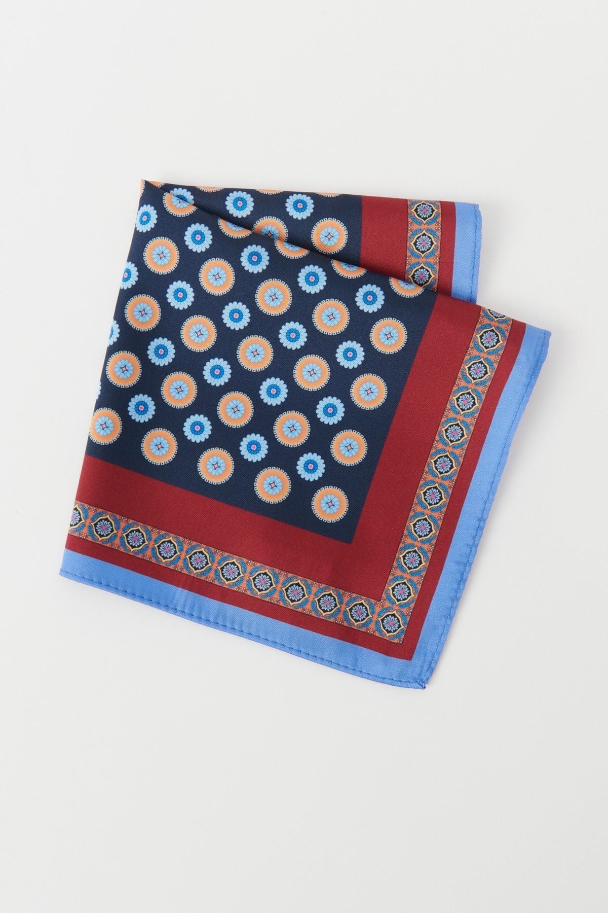 Men's Bordeaux-Navy Blue Patterned Wipes