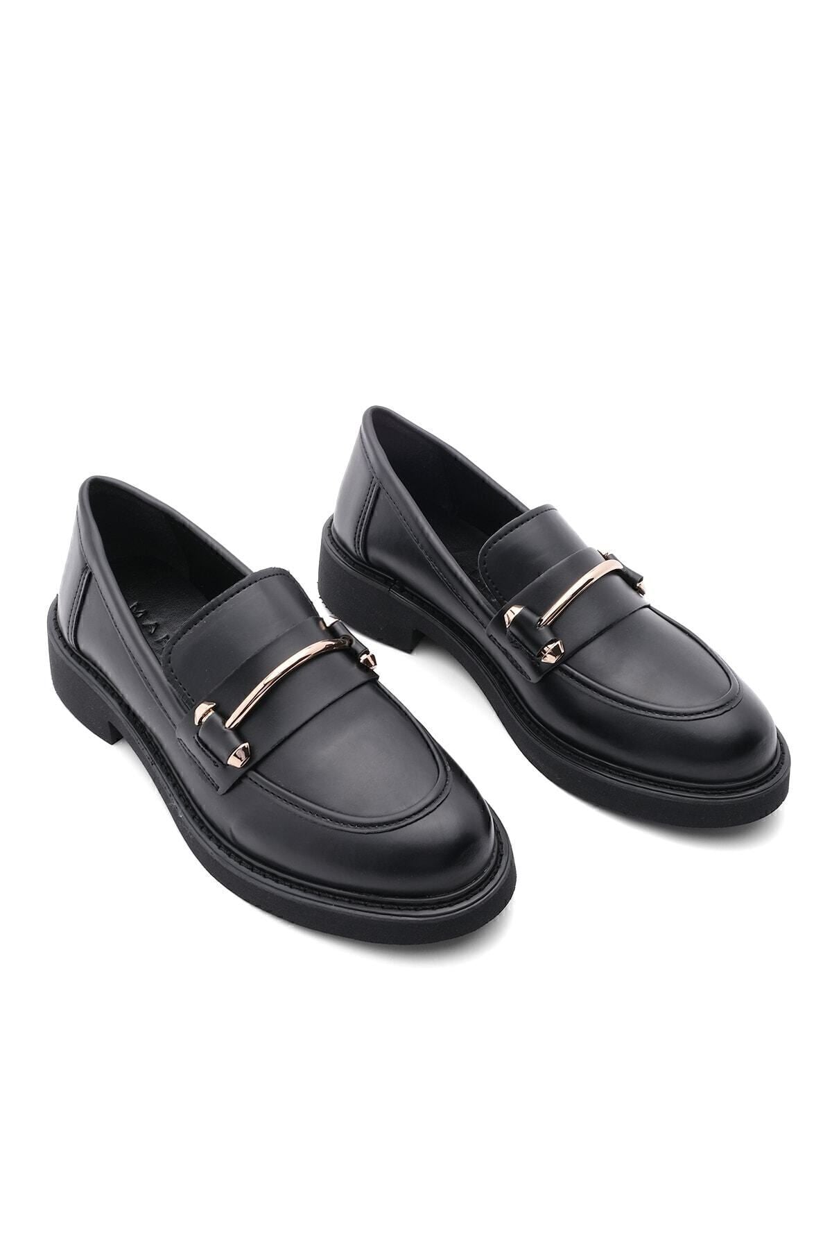 Woman Loafer Makosen Casual Bokalı Daily Shoes Forye Black