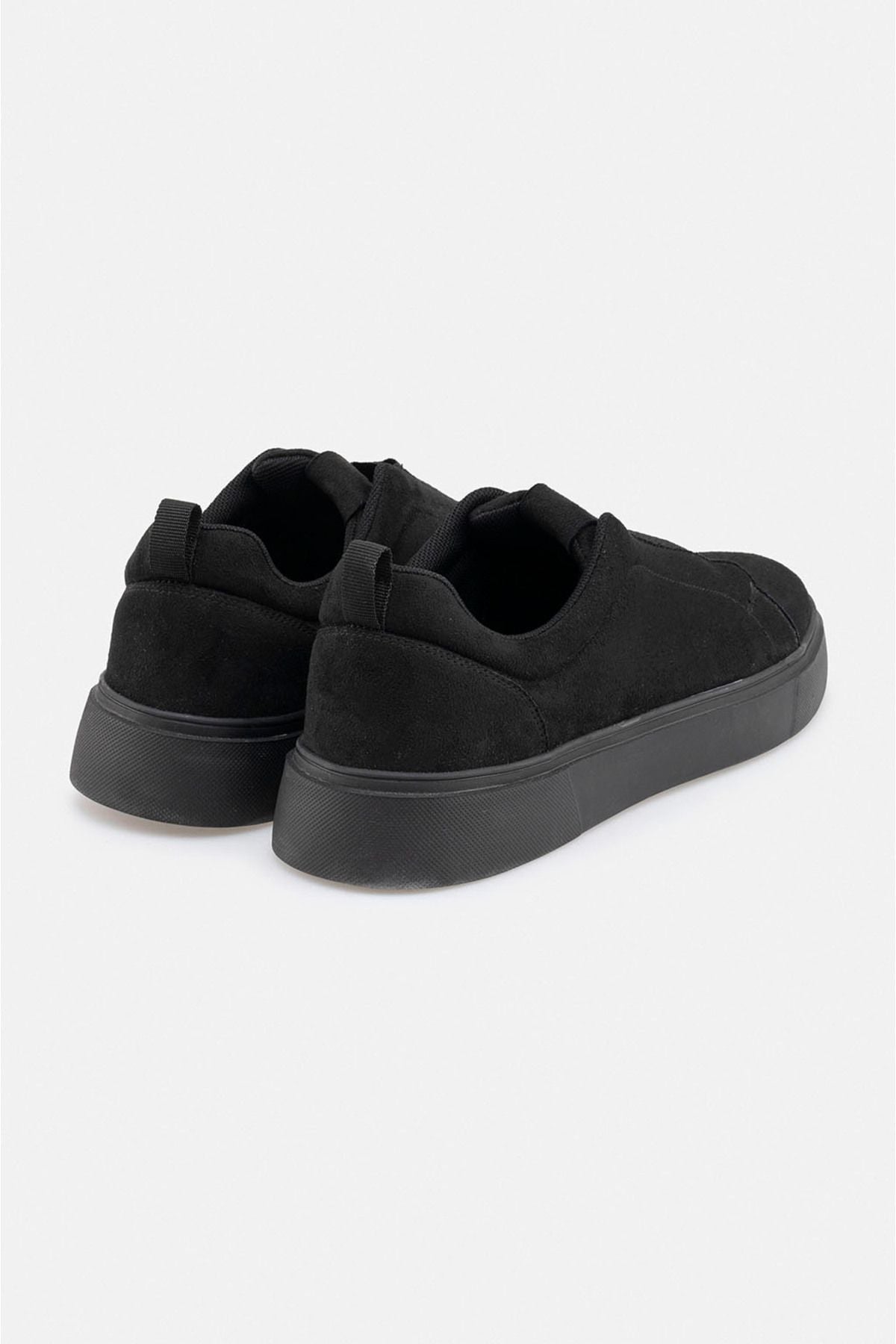 Men's black rubber band detailed flexible floor casual shoes A22y8022