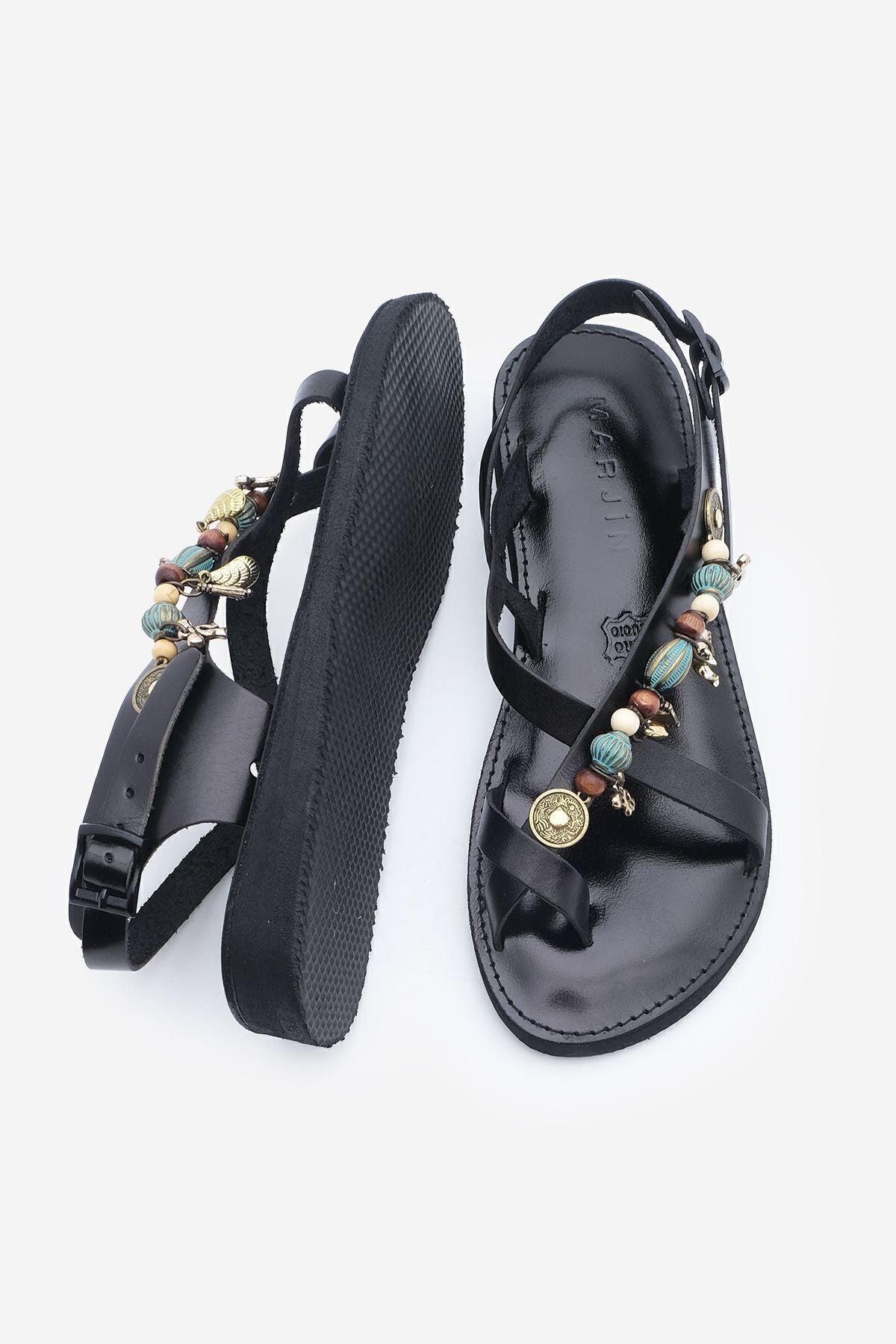 Woman Genuine Leather Accessory Eva Base Fingers Break Daily Sandals Devila Black