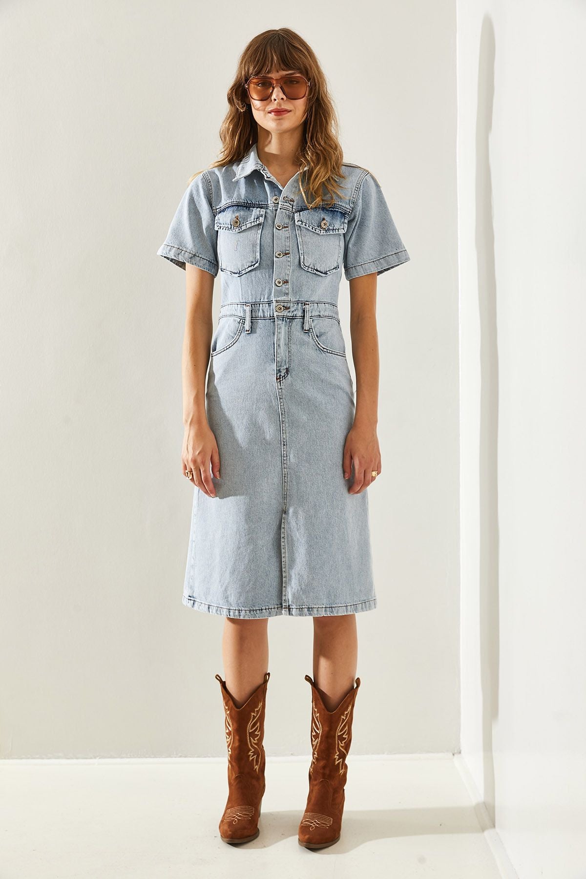 Women's collar sports denim dress 6037 60251337