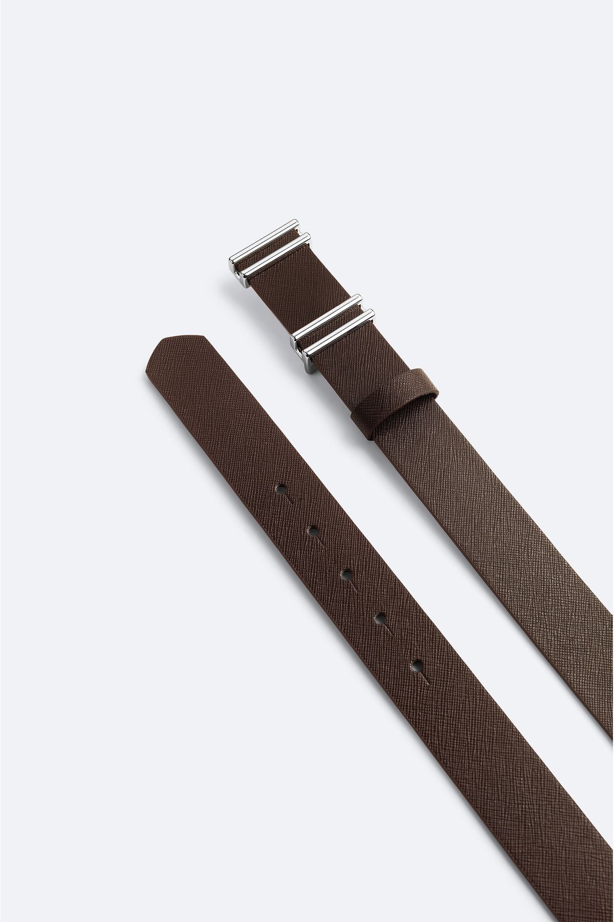 Men's Brown 100 %Leather textured belt A42y9304