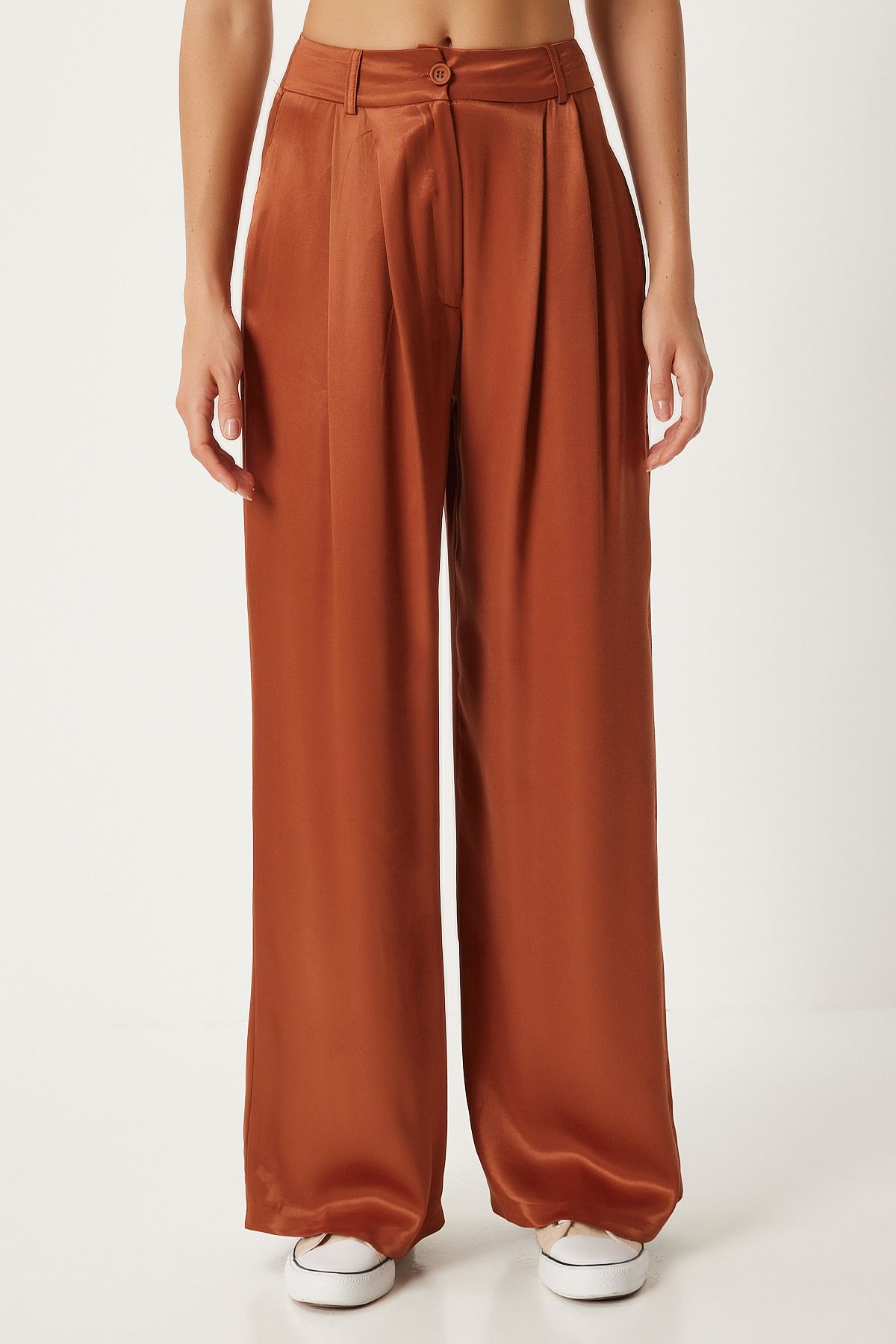 Palazzo pants with women tile satin surface FN03270