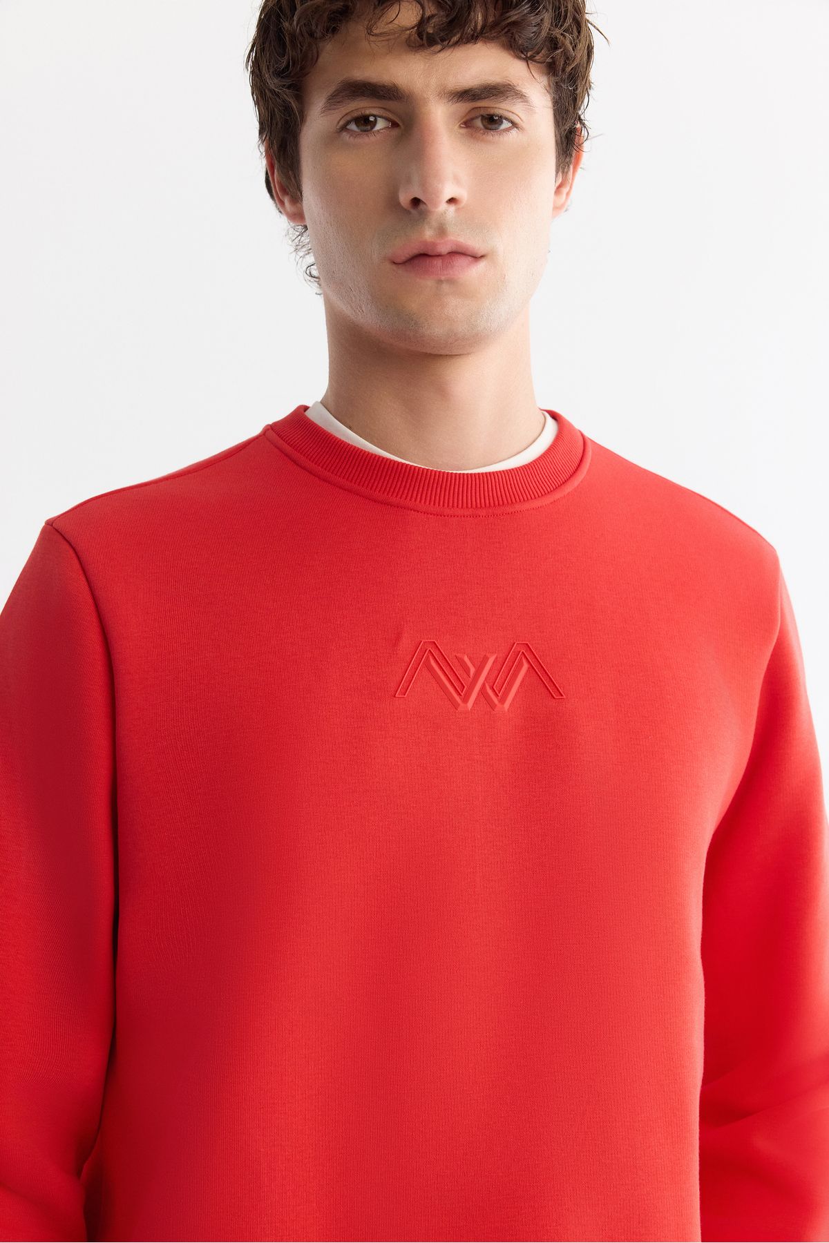 Men's Red Bicycle Neck Içi 3 -IP Sweatshirt B001033