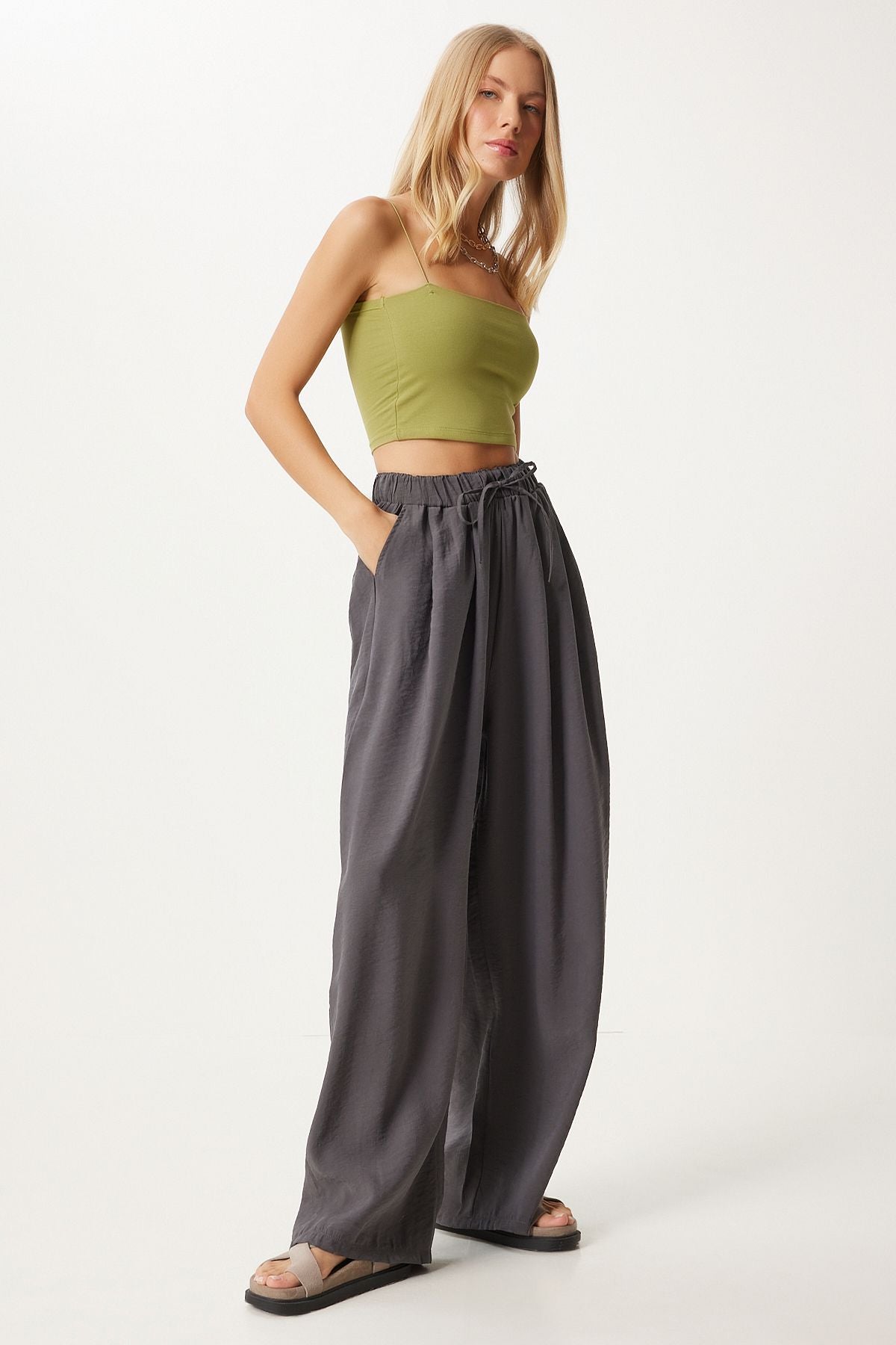 Woman smoked comfortable mold shalwar pants MW00150