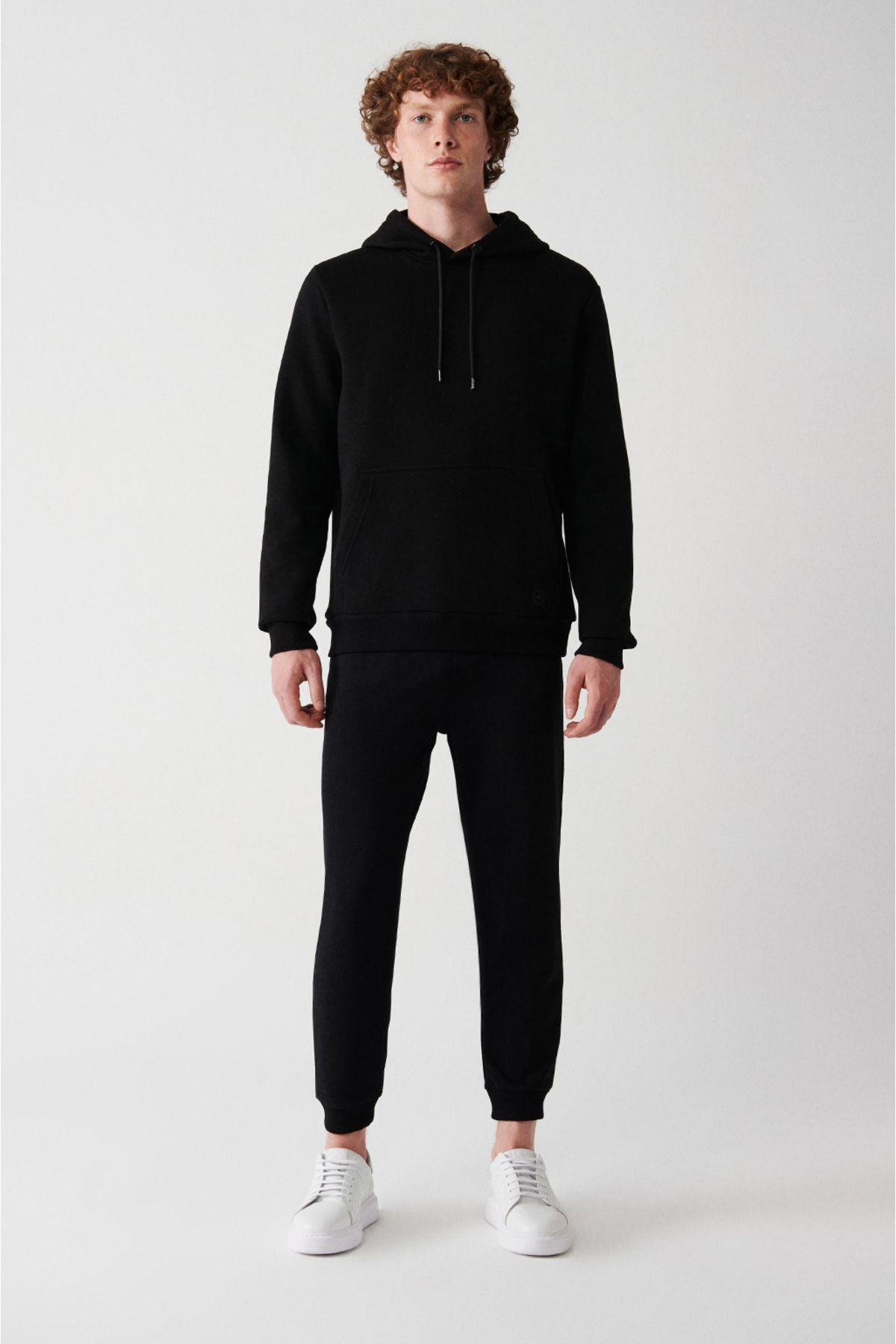 Men's black hooded 3 -IP Cotton Sweatshirt E001018