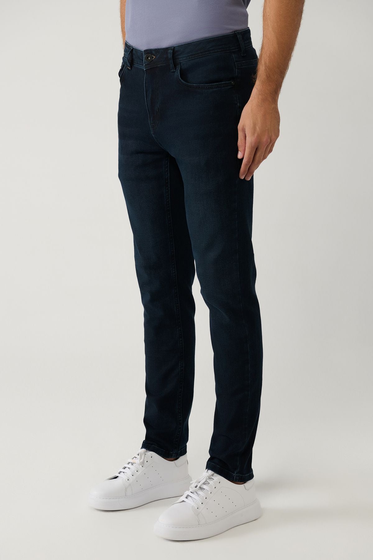 Men's Dark Navy blue Wash Washing Flexible Jean Pants B003525