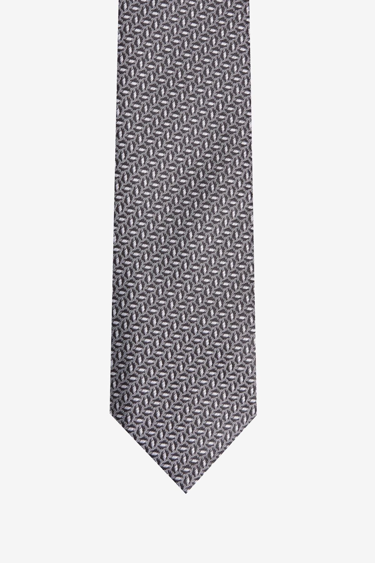 Men's gray-black patterned tie