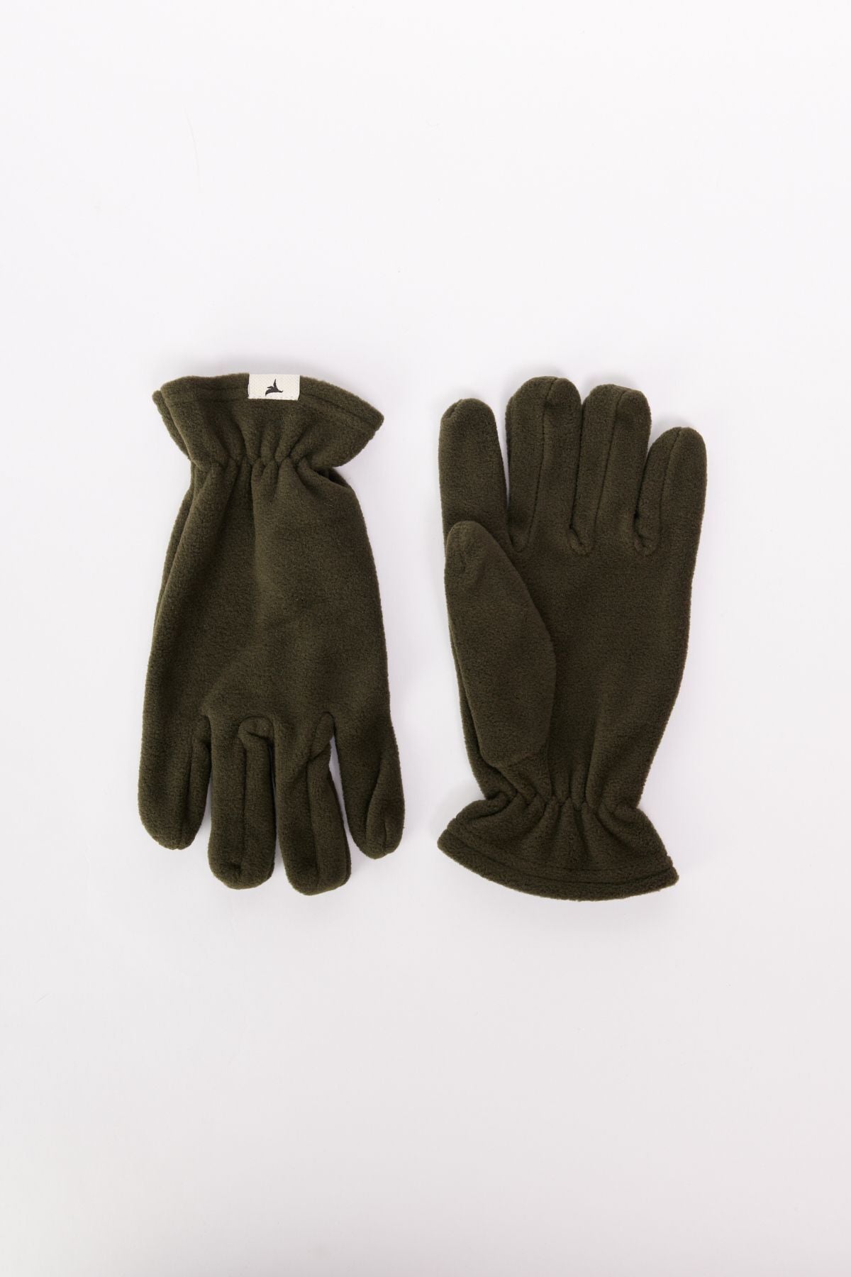 Men's Khaki Anti-Pilling Water Protector Polar Beret Glove Glove Set