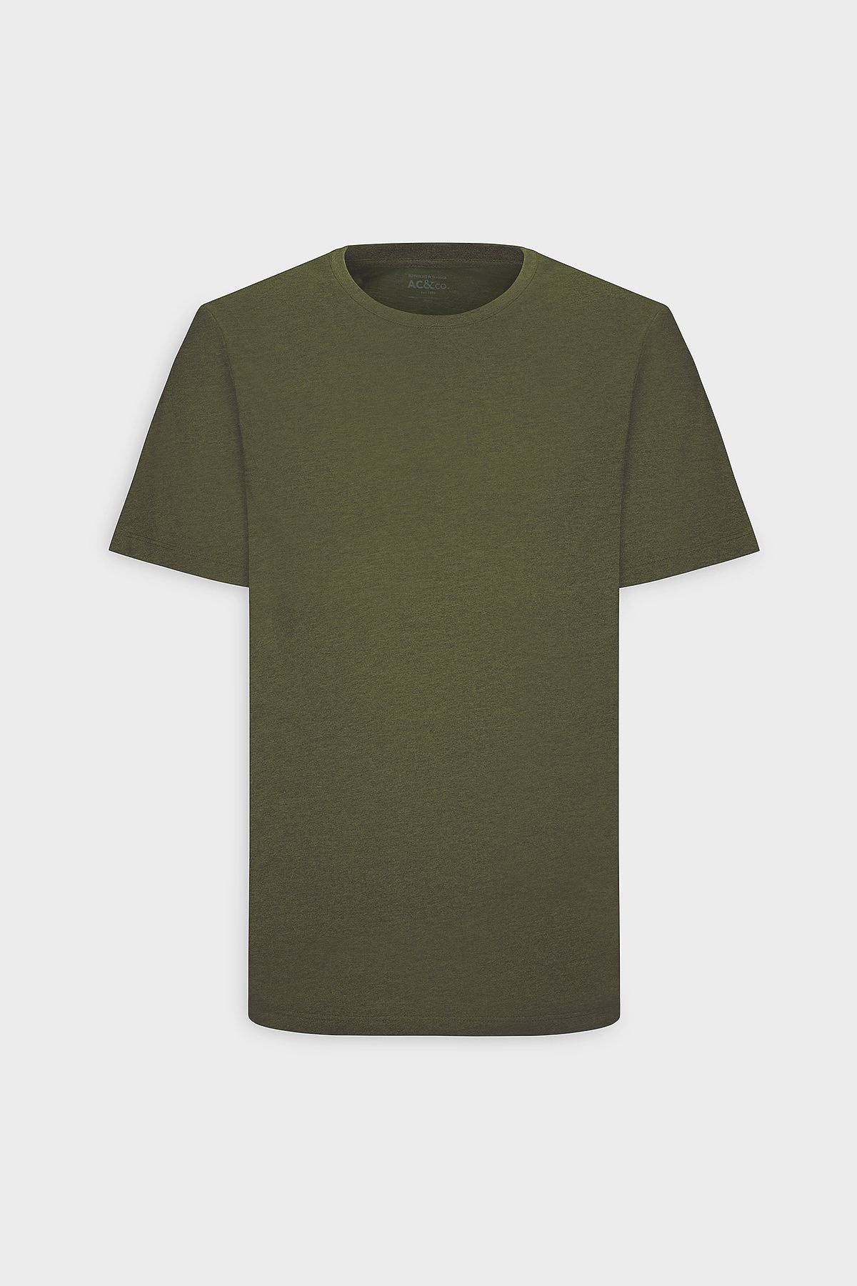 Male Khaki 100 %Cotton Slim Fit Narrow Cut Bike Bike Basic T -shirt