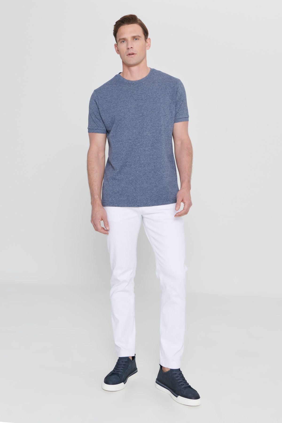 Men's ladi melanj Slim fit narrow cut bike bike collar cotton pike t -shirt