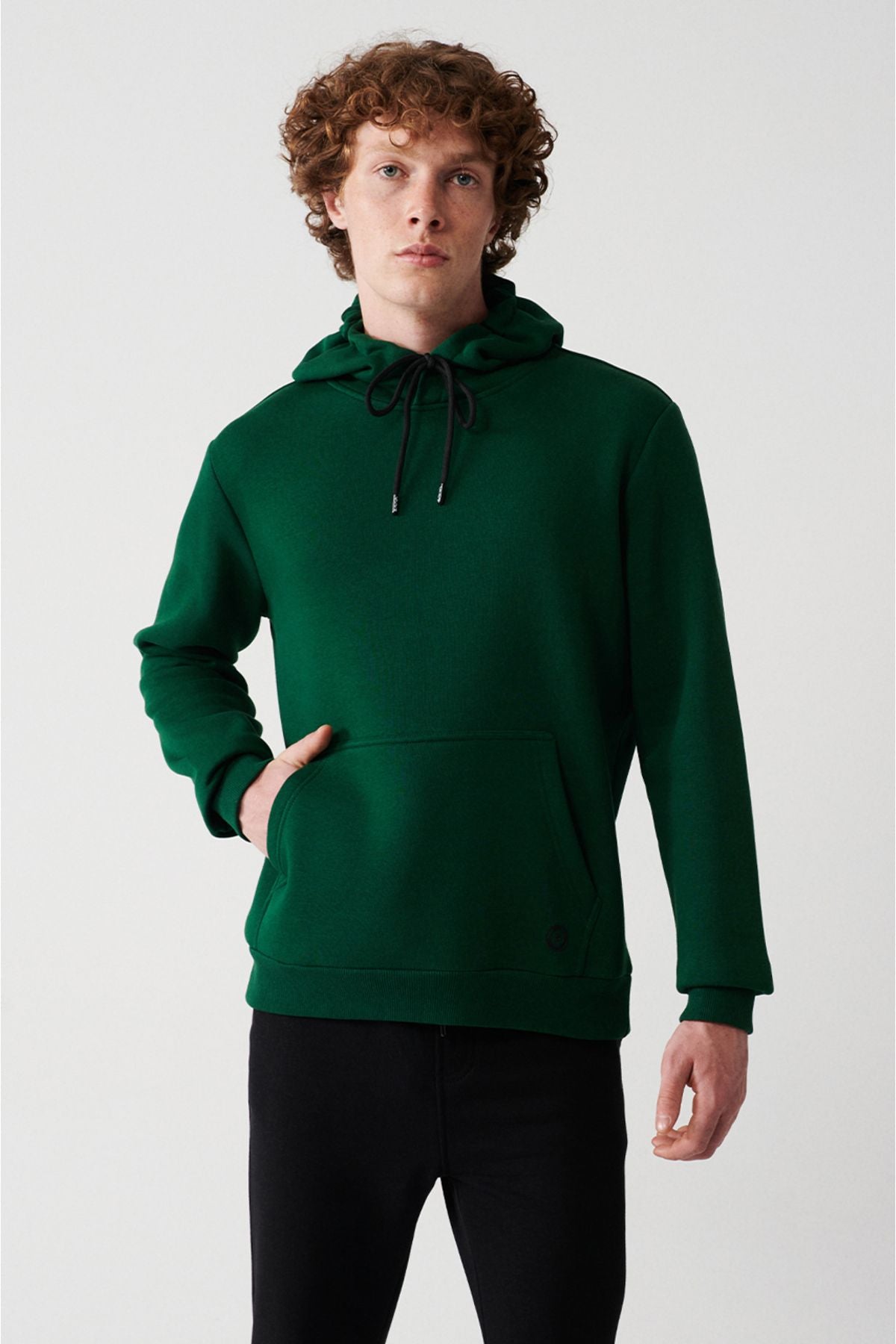 Men's Green Hooded 3 -IP Cotton Sweatshirt E001018