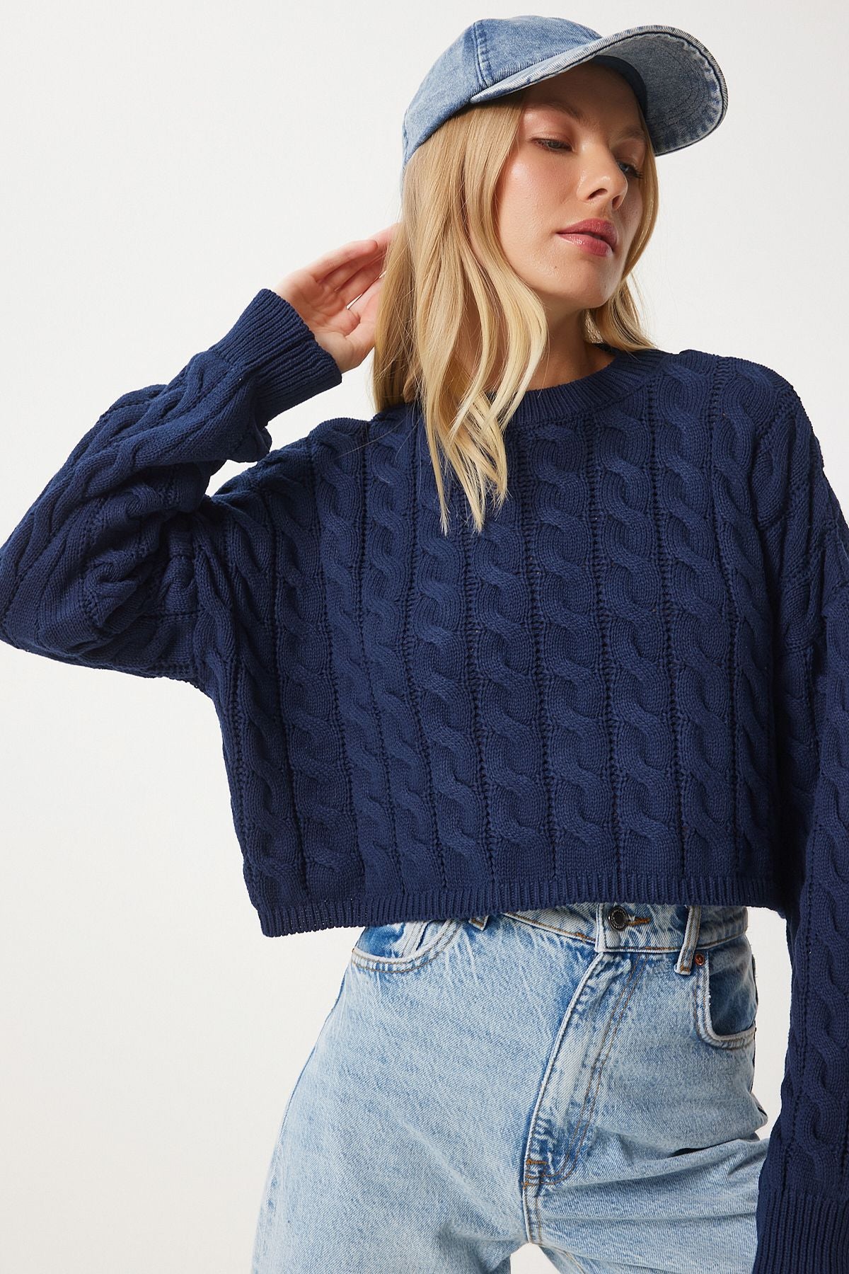 Women's Navy Bike Bike Knit Motif knitwear sweater MX00169