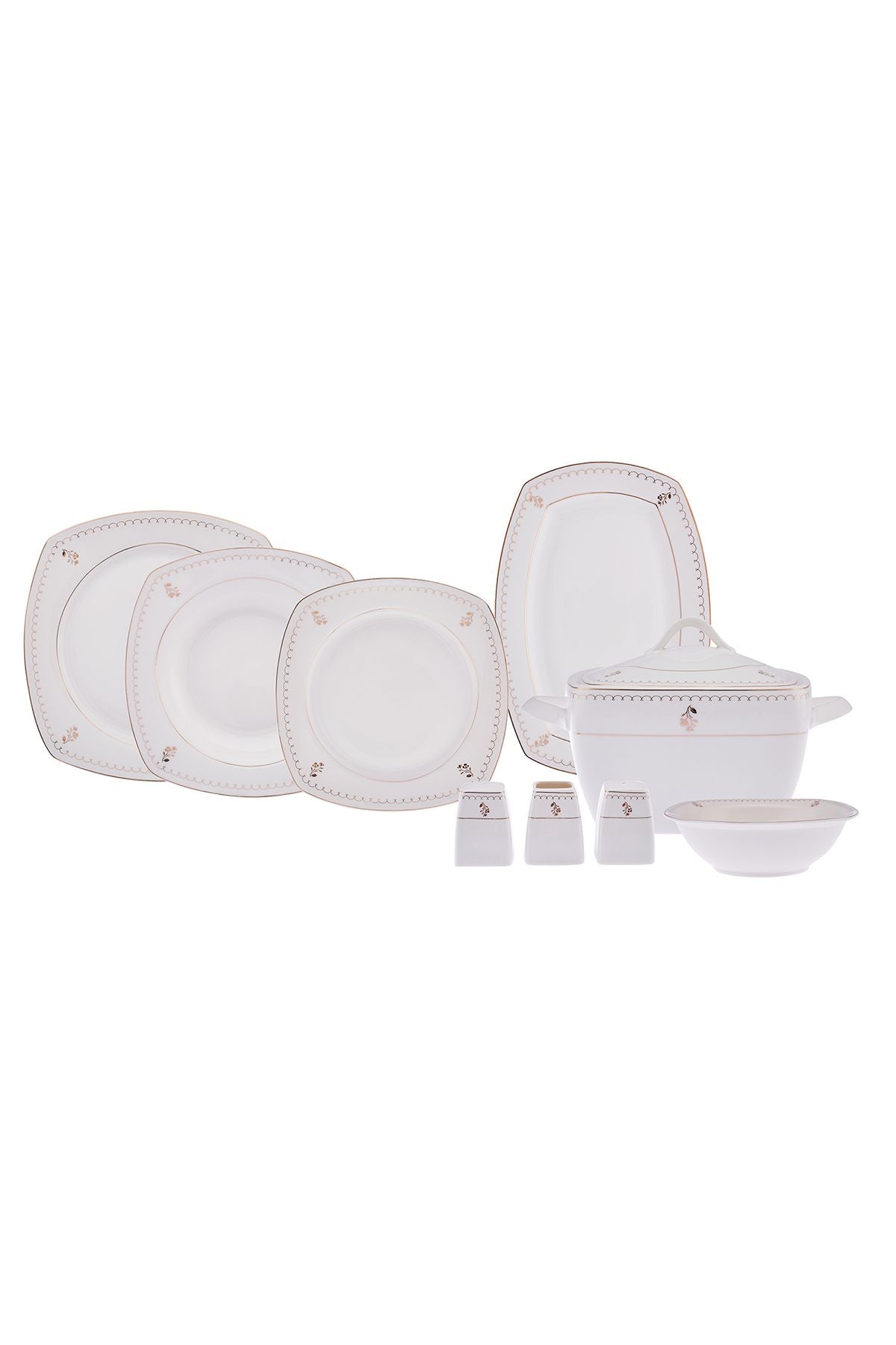 Belinda 60 pieces half square 12 people dinner set