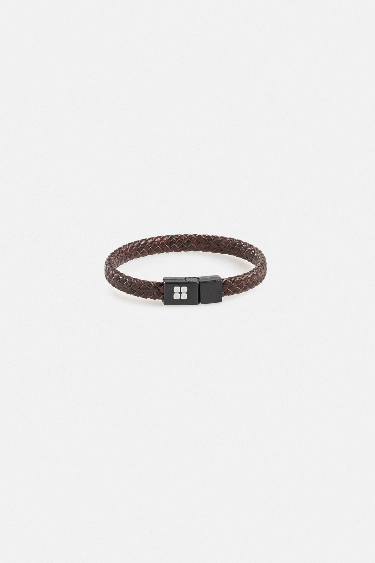 Men's Brown 2 %100 Leather and Tiger Stone Bracelet A41y9605