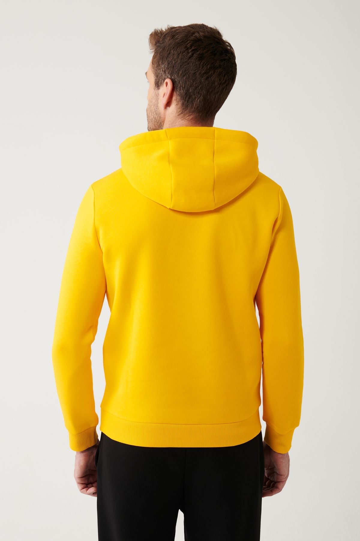 Men's Yellow Hooded 3 -IP -Shadon Printed Sweatshirt A32Y1240