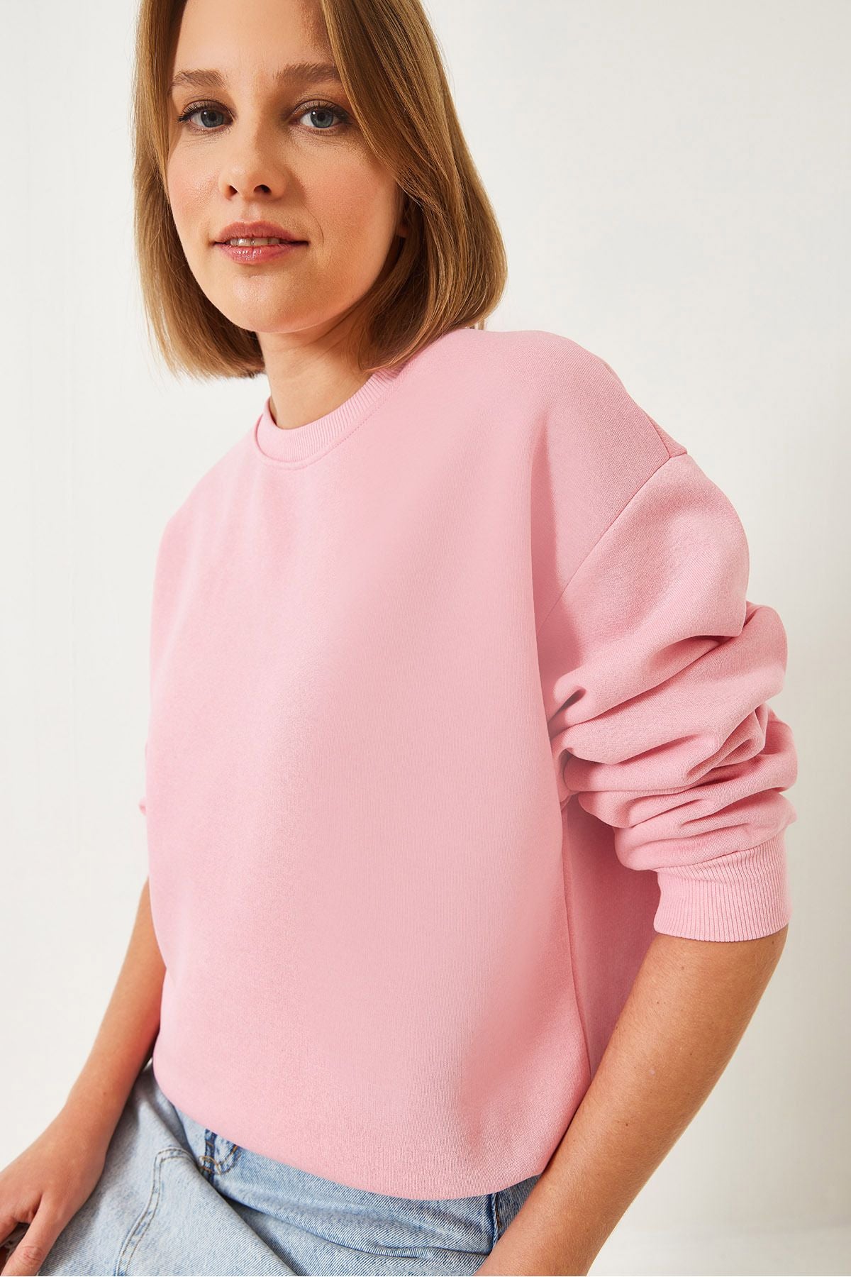 Female Bicycle Collar Basic Sweatshirt 60251640