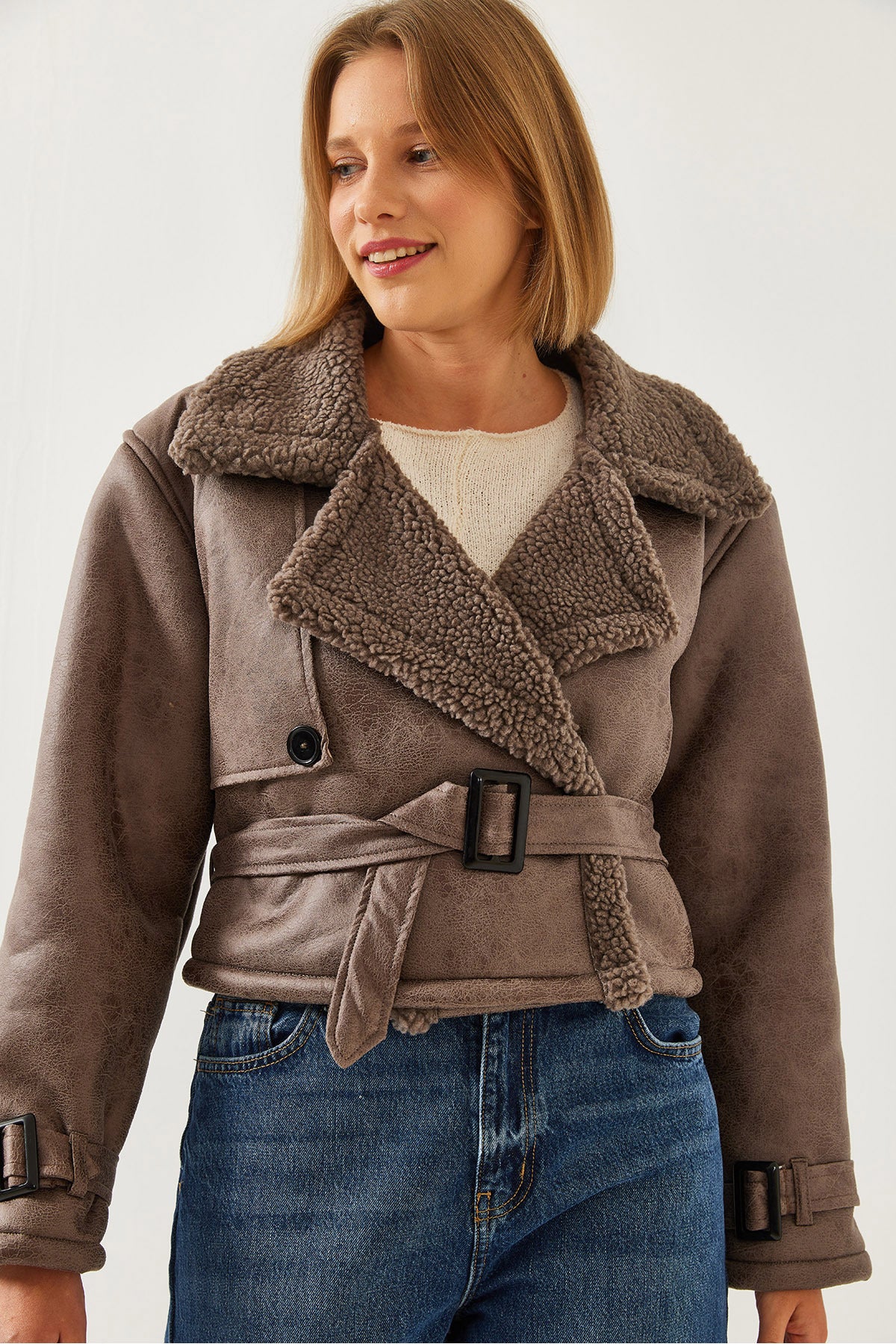 Women's Aller Detail Crop Laminated Coat 2612 60351246