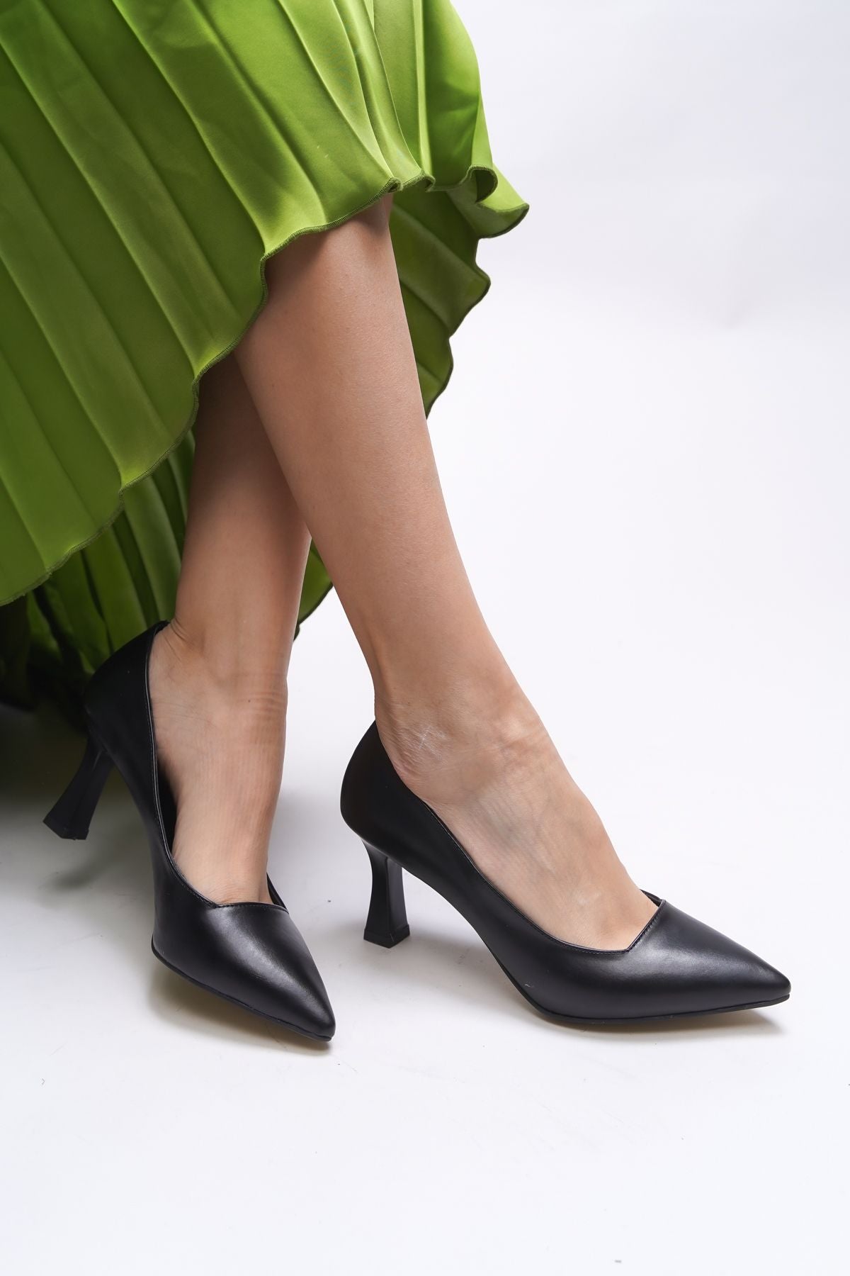 NERİRONYN Female Heels Shoes 0012967 Black Skin
