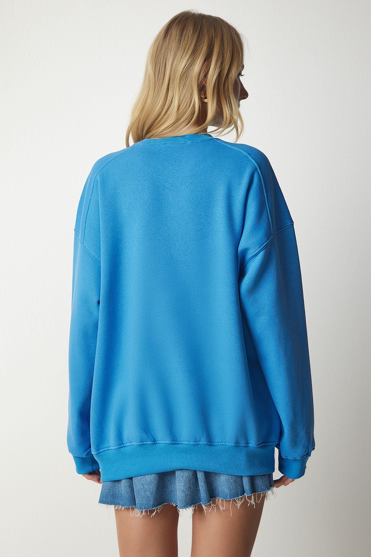 Woman Sky Blue Blue Sweatshirt Mc00232