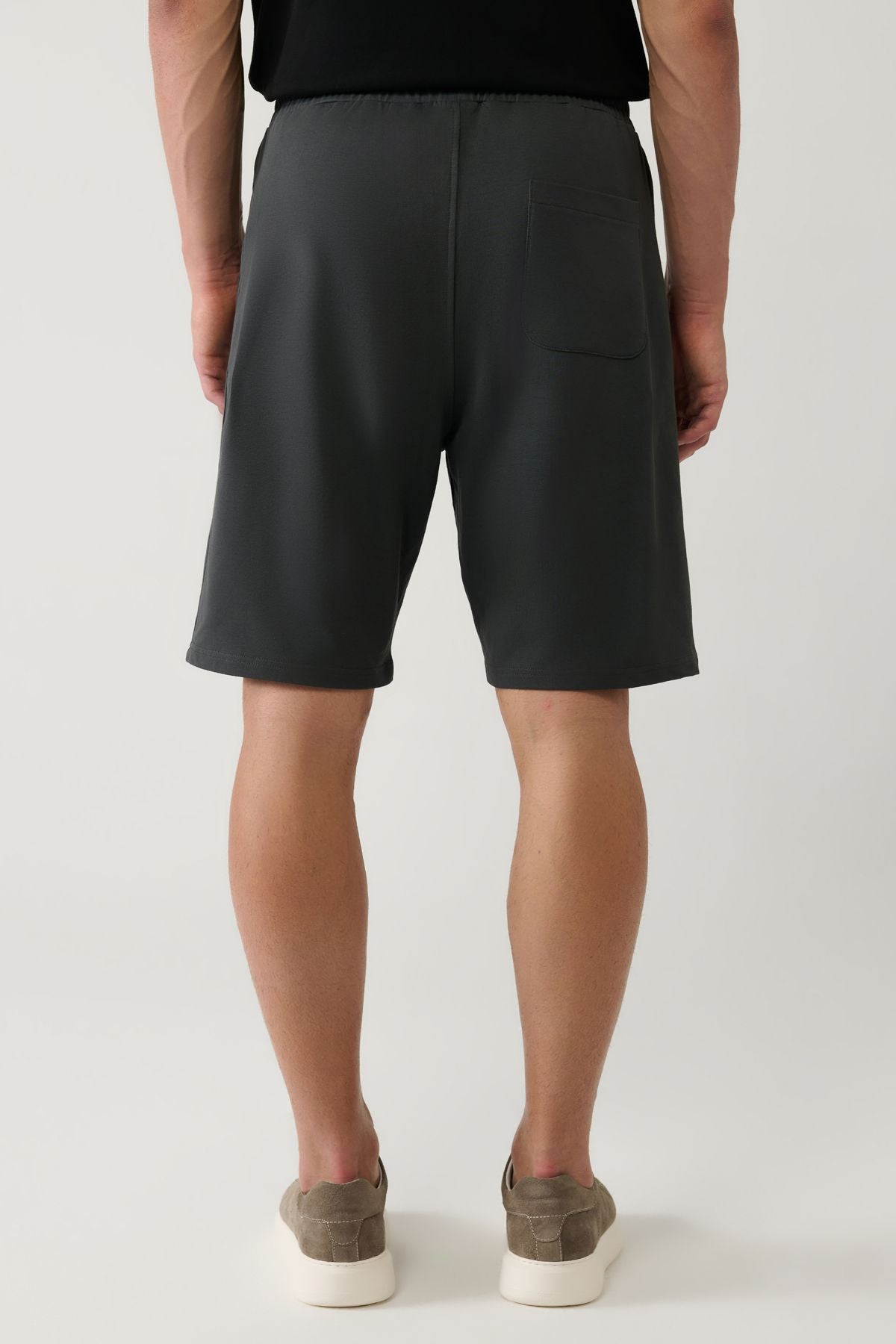 Men's anthracite hand pocket knitted cotton 2 IP daily shorts E003602
