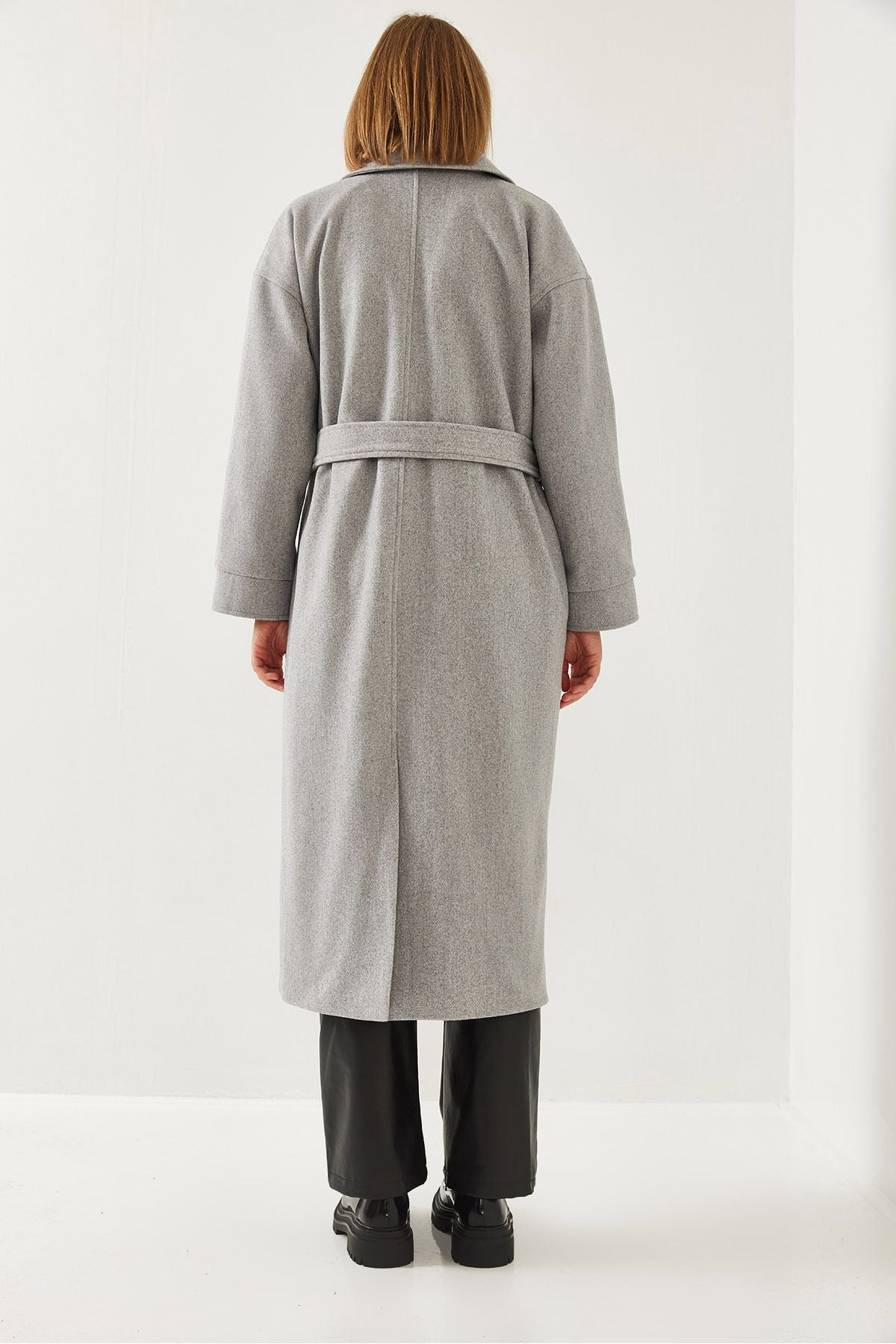 Female belt long stamp coat 2498 60261002