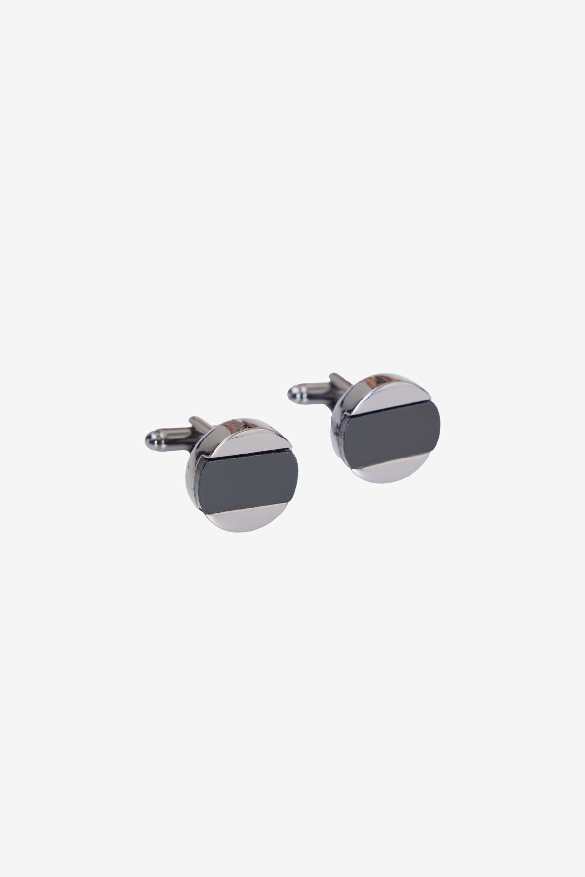 Men's Black-Gray Special Gift Boxed Metal Cufflink