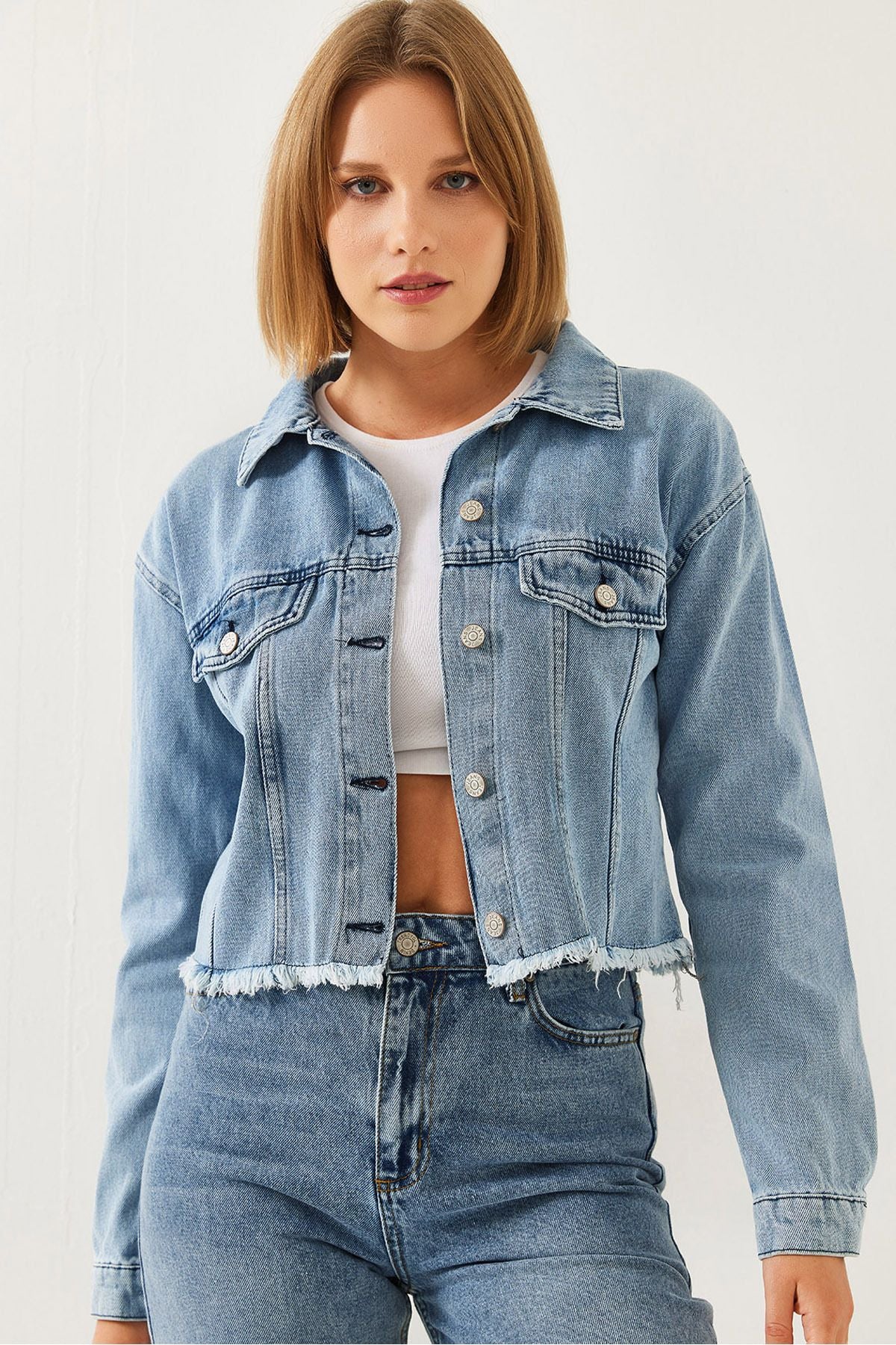 Women's Skirt Tassel Detail Denim Jacket 2435 60351171