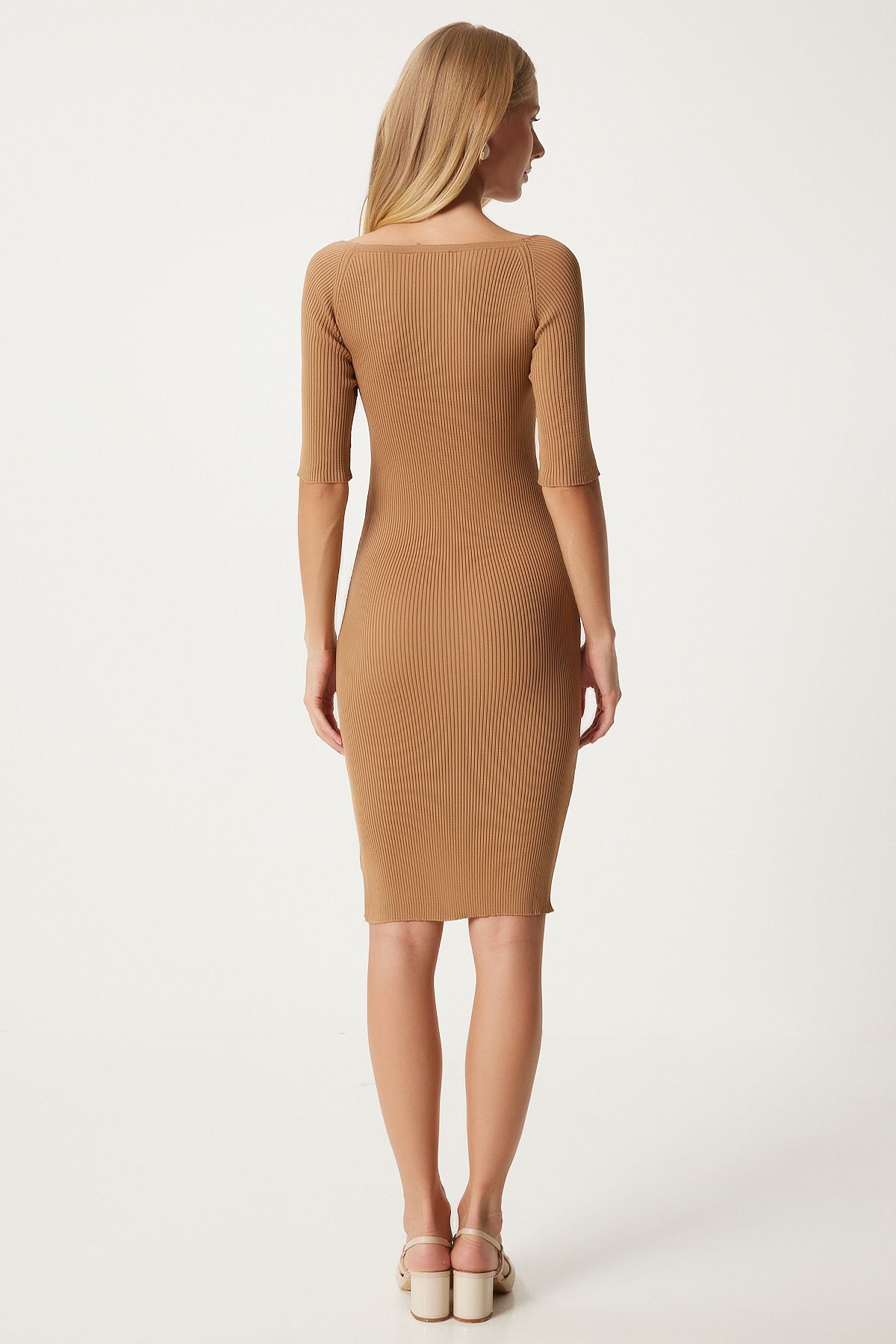 Female Biscuit Heart Collar Wrapping Mini Tiko Dress FN03342