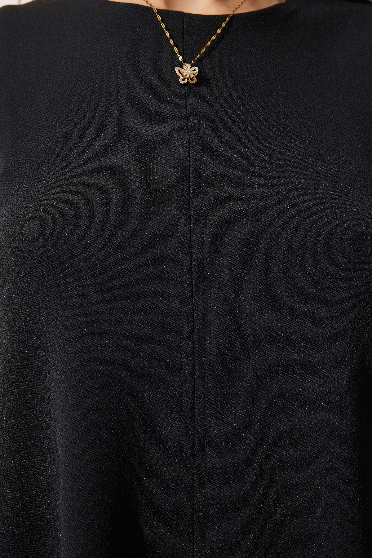 Women's black bike collar cottage woven bell dress RV00160